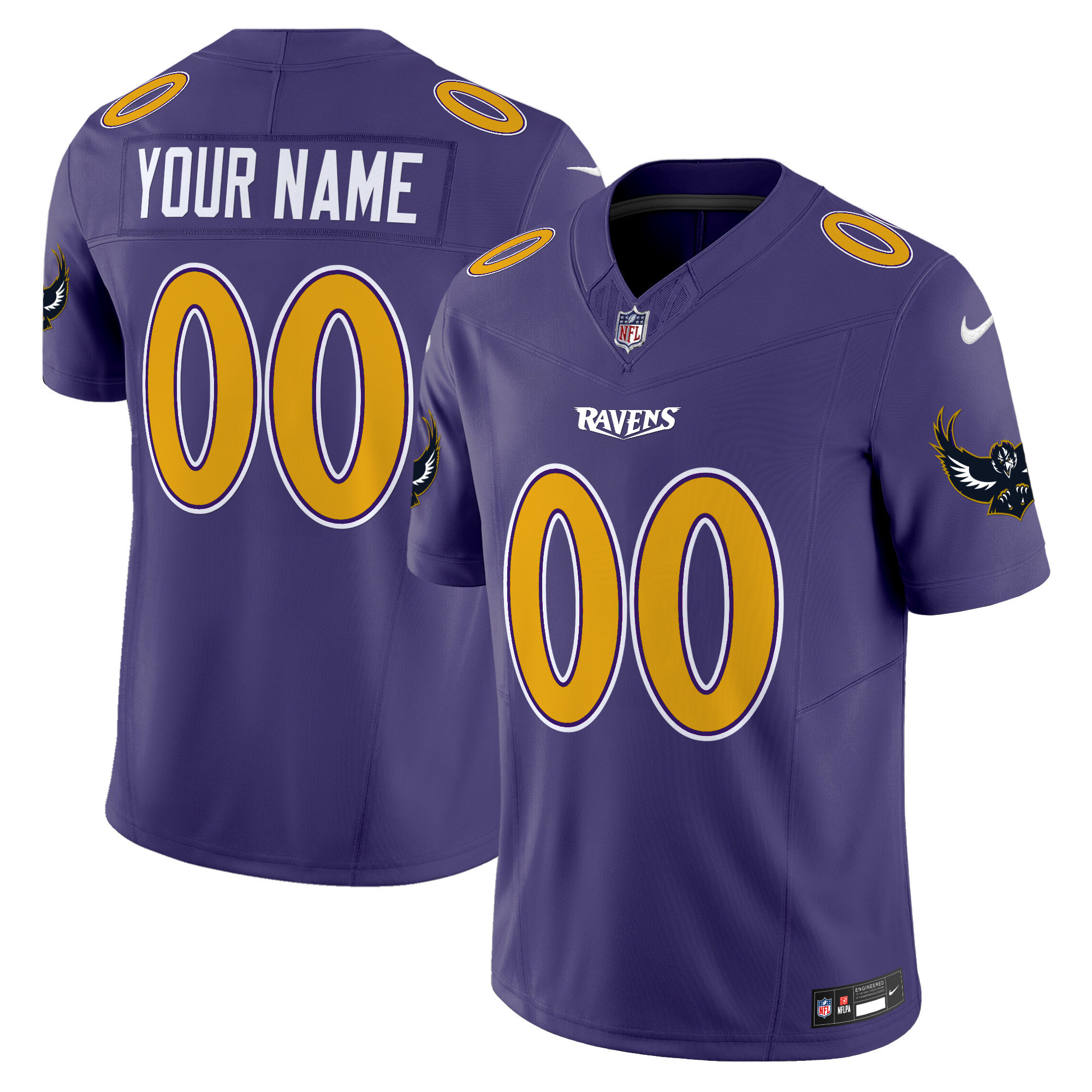 Men's Baltimore Ravens Special Vapor Limited Custom Purple Jersey V2 - All Stitched