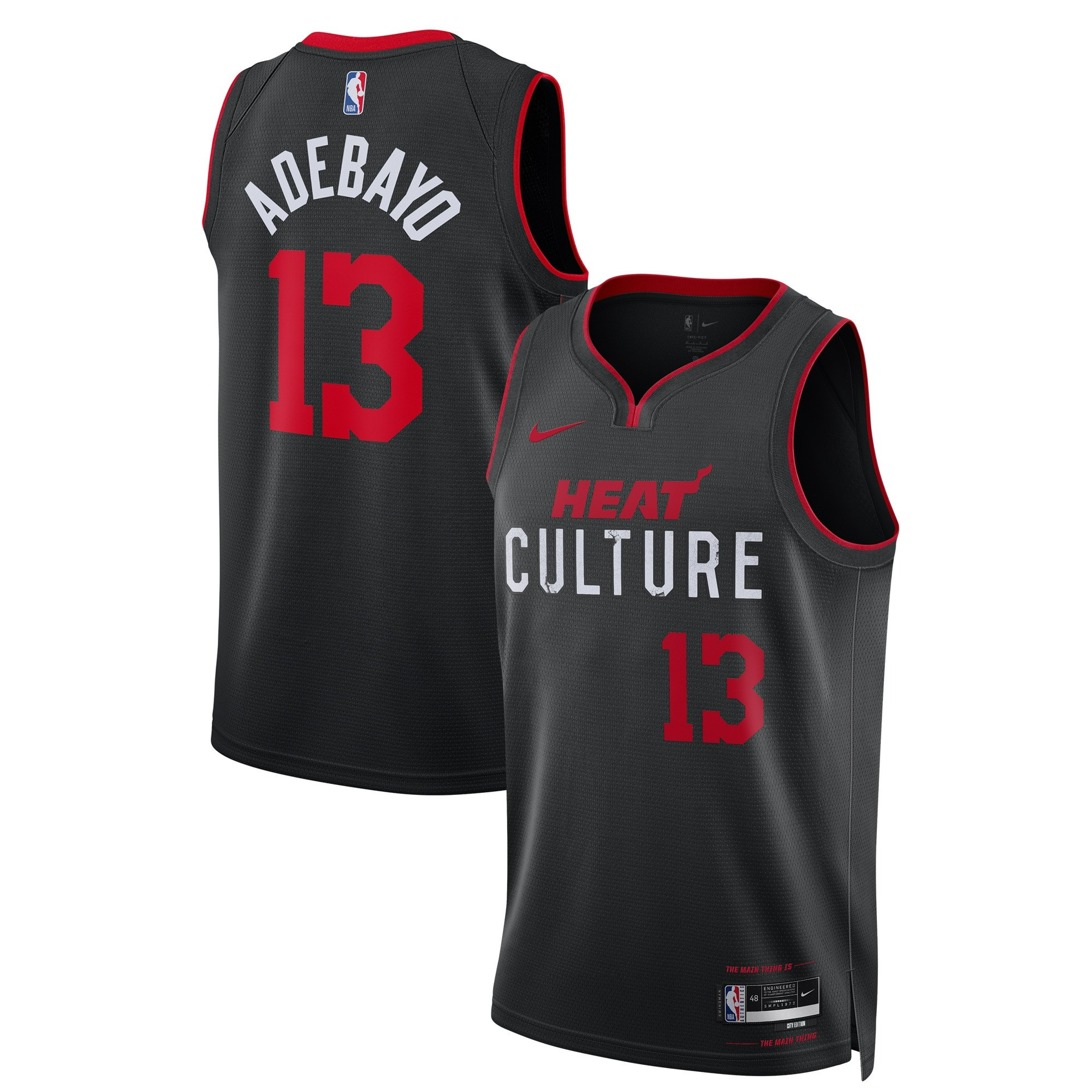 Men's Bam Adebayo Miami Heat 2023/24 Swingman City Edition Black Jersey - All Stitched