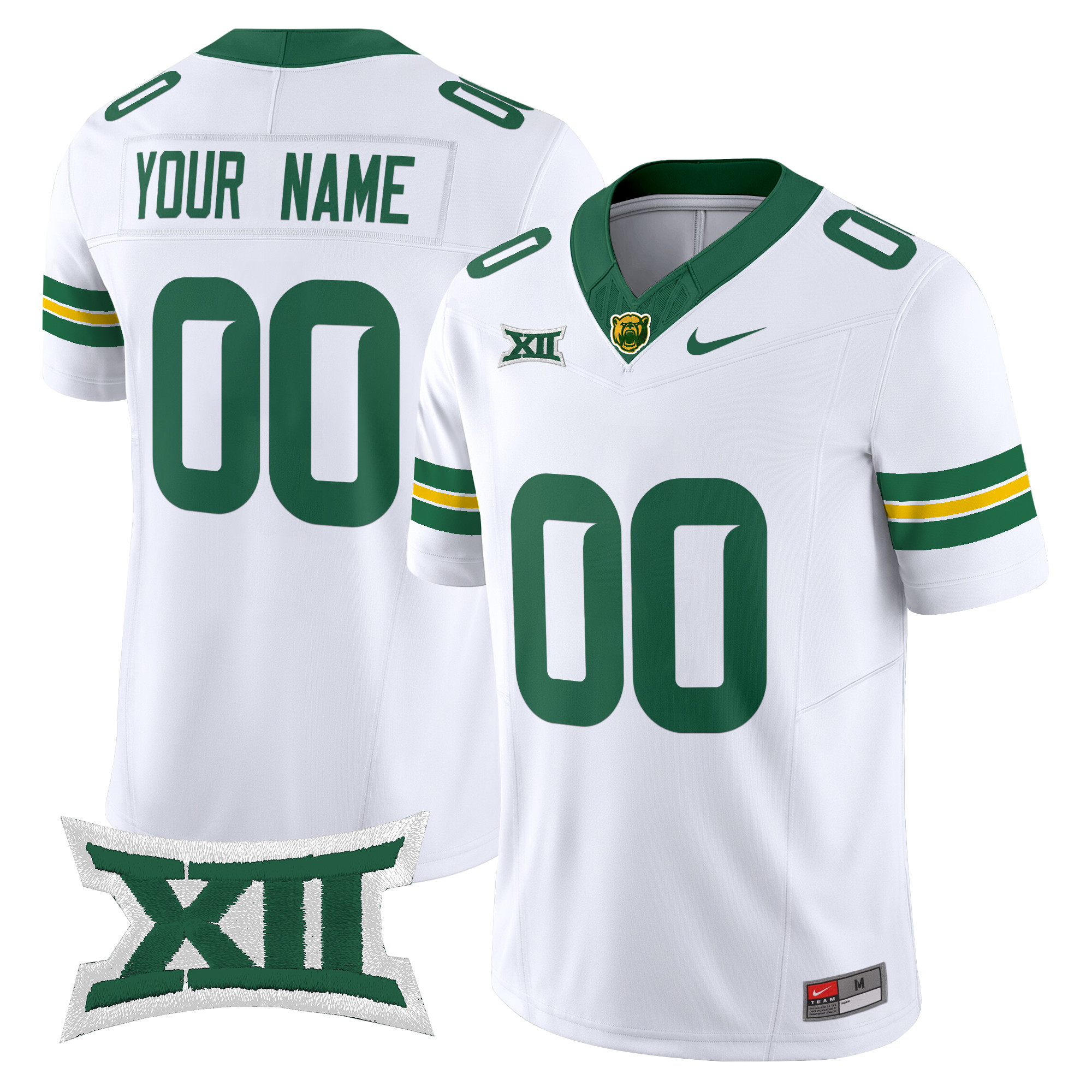 Men's Baylor Bears 2025 Vapor Limited Custom White Jersey - All Stitched