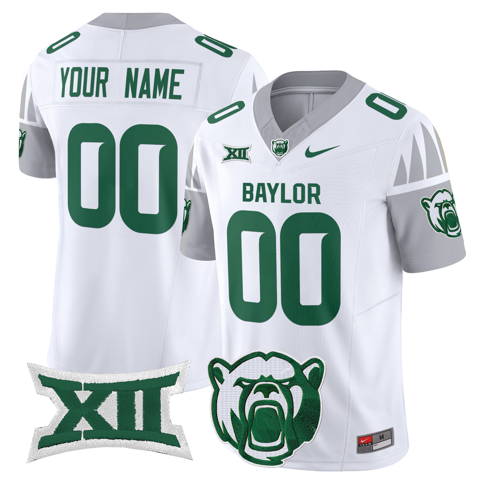 Men's Baylor Bears 2025 Vapor Limited Custom White Jersey V2 - All Stitched