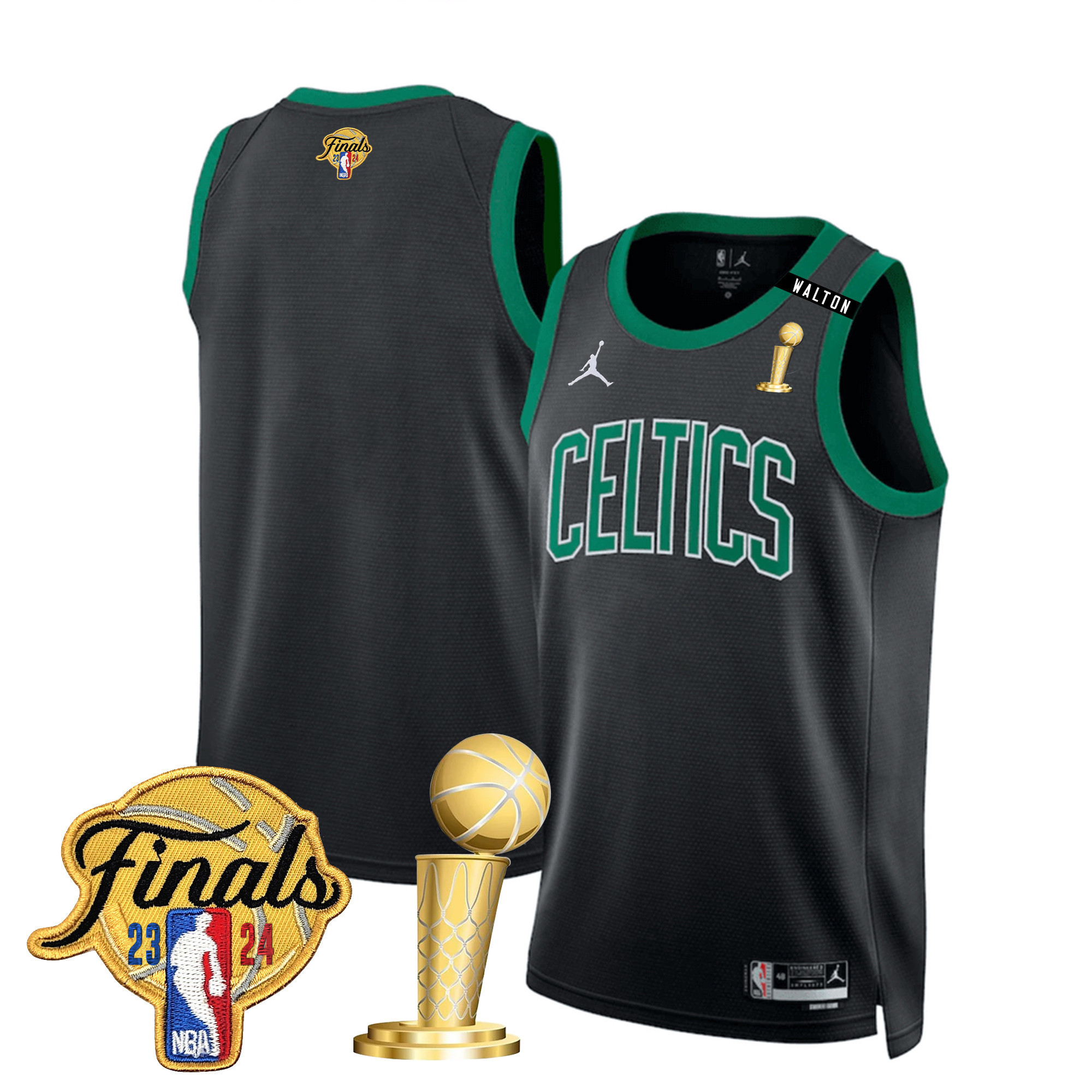 Men's Boston Celtics 2024 Final & Champions Patch Swingman Statement Jersey V2 - All Stitched