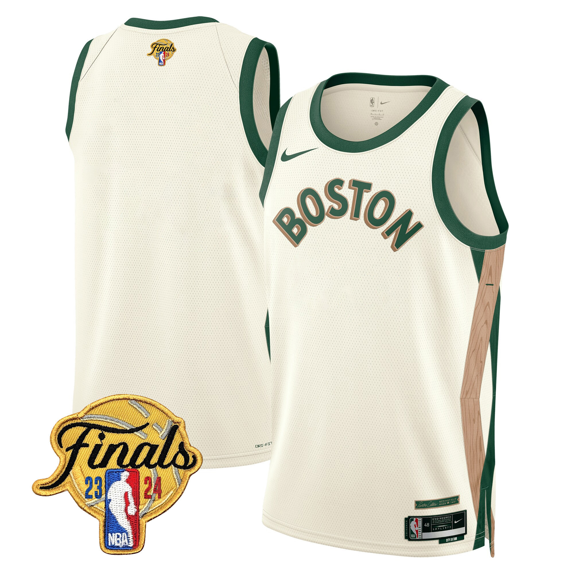 Men's Boston Celtics 2024 Finals Patch Swingman 23/24 City Jersey V2 - All Stitched