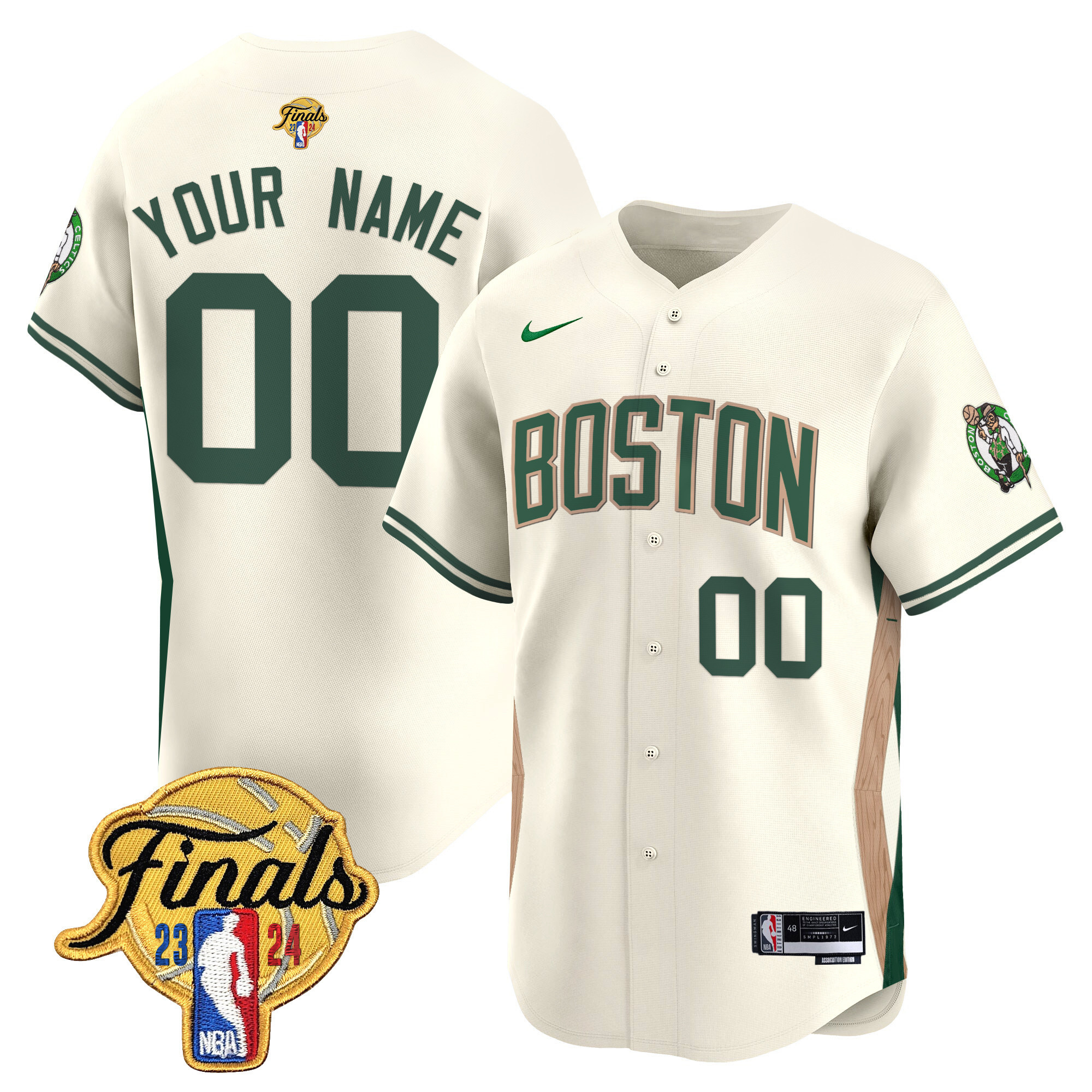 Men's Boston Celtics 2024 Finals Patch Swingman Custom 23/24 City Jersey V2 - All Stitched