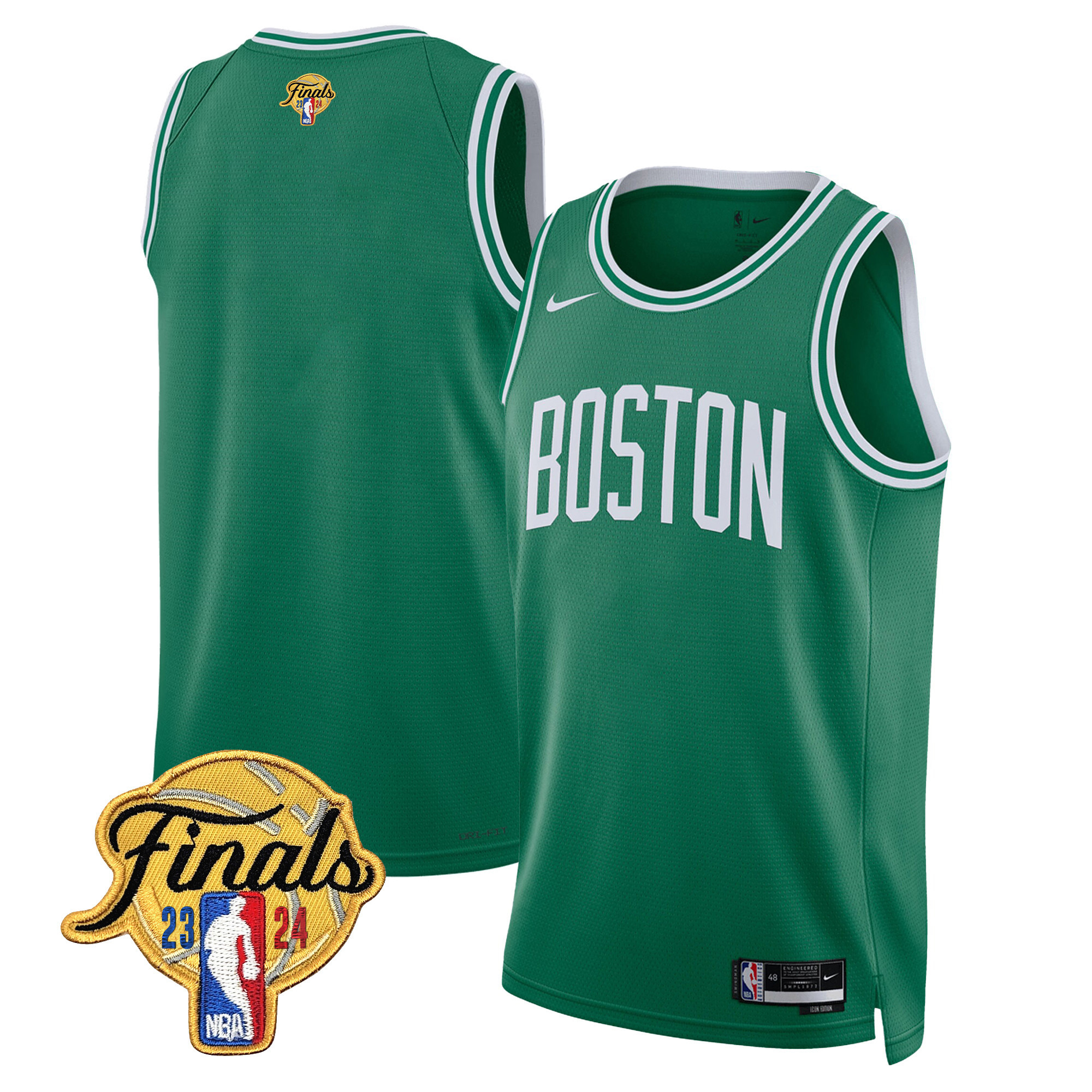 Men's Boston Celtics 2024 Finals Patch Swingman Icon Jersey V2 - All Stitched