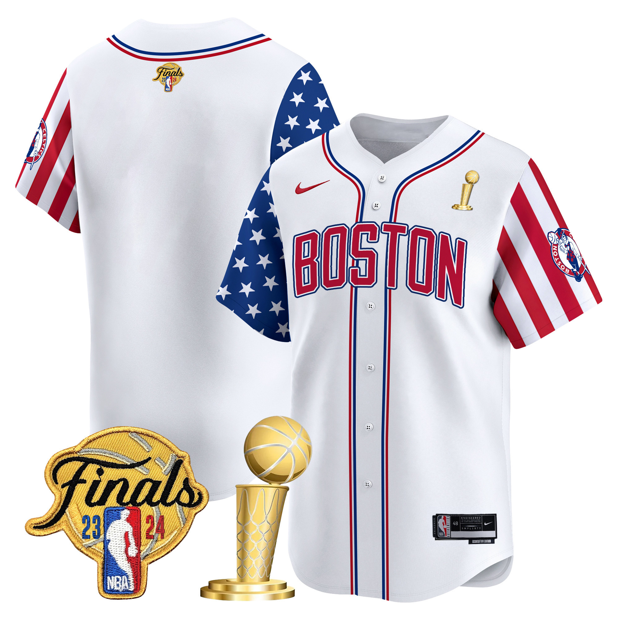 Men's Boston Celtics 2024 Independence Day Vapor Premier Limited Jersey V2 - All Stitched