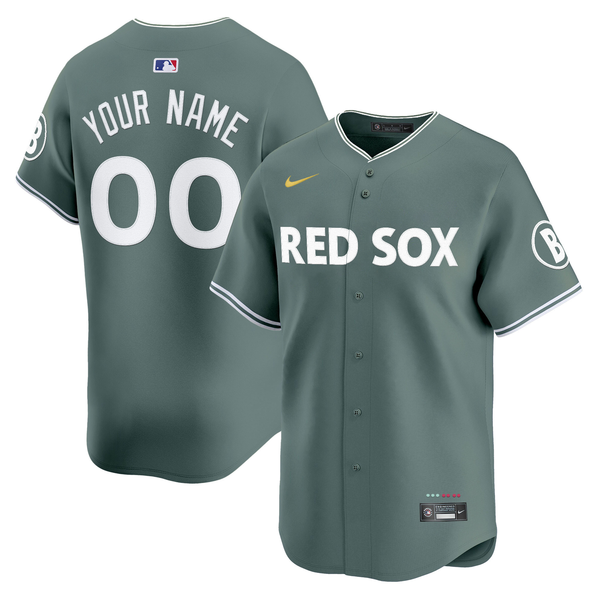 Men's Boston Red Sox 2025 City Connect Vapor Premier Limited Custom Green Jersey - All Stitched