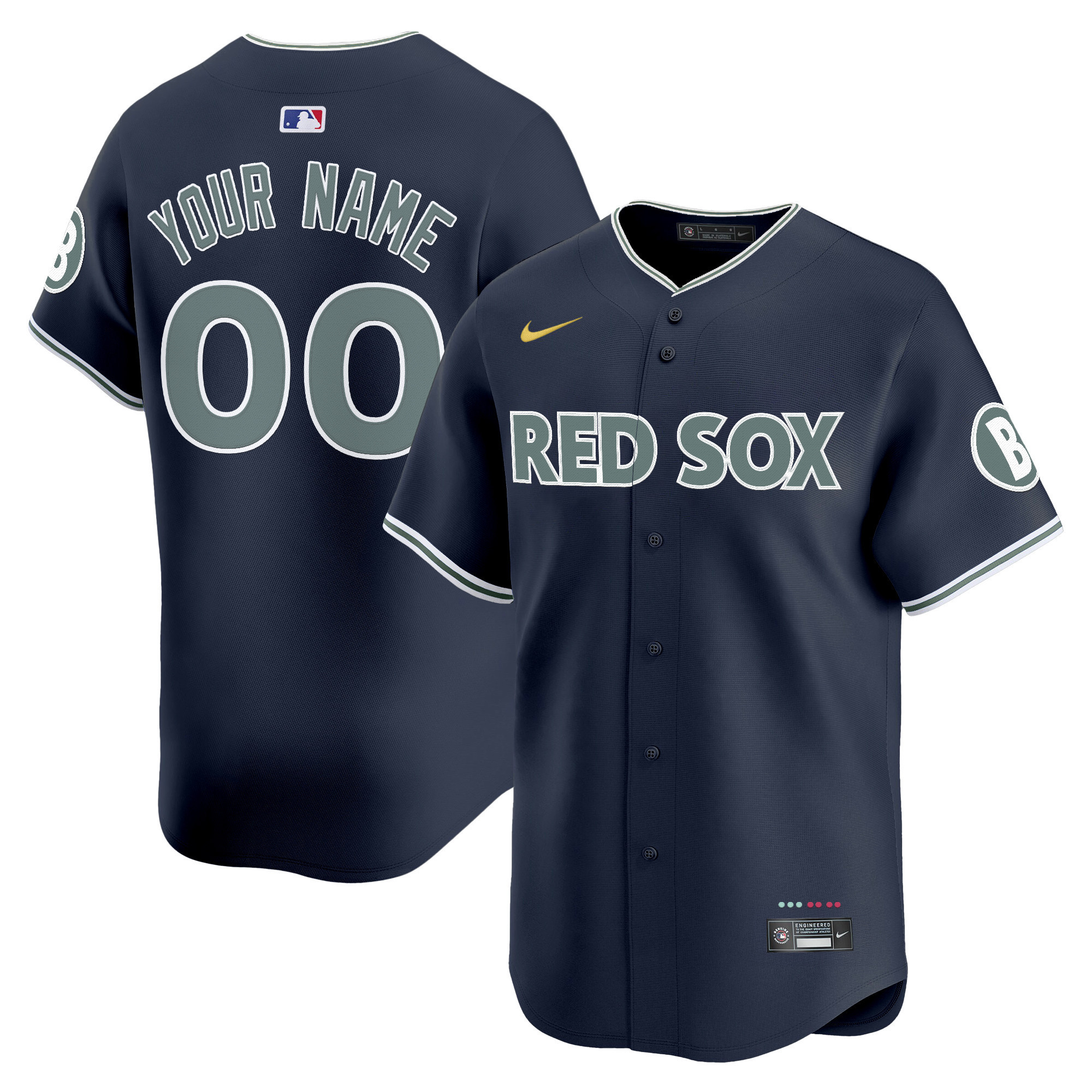 Men's Boston Red Sox 2025 City Connect Vapor Premier Limited Custom Navy Jersey - All Stitched