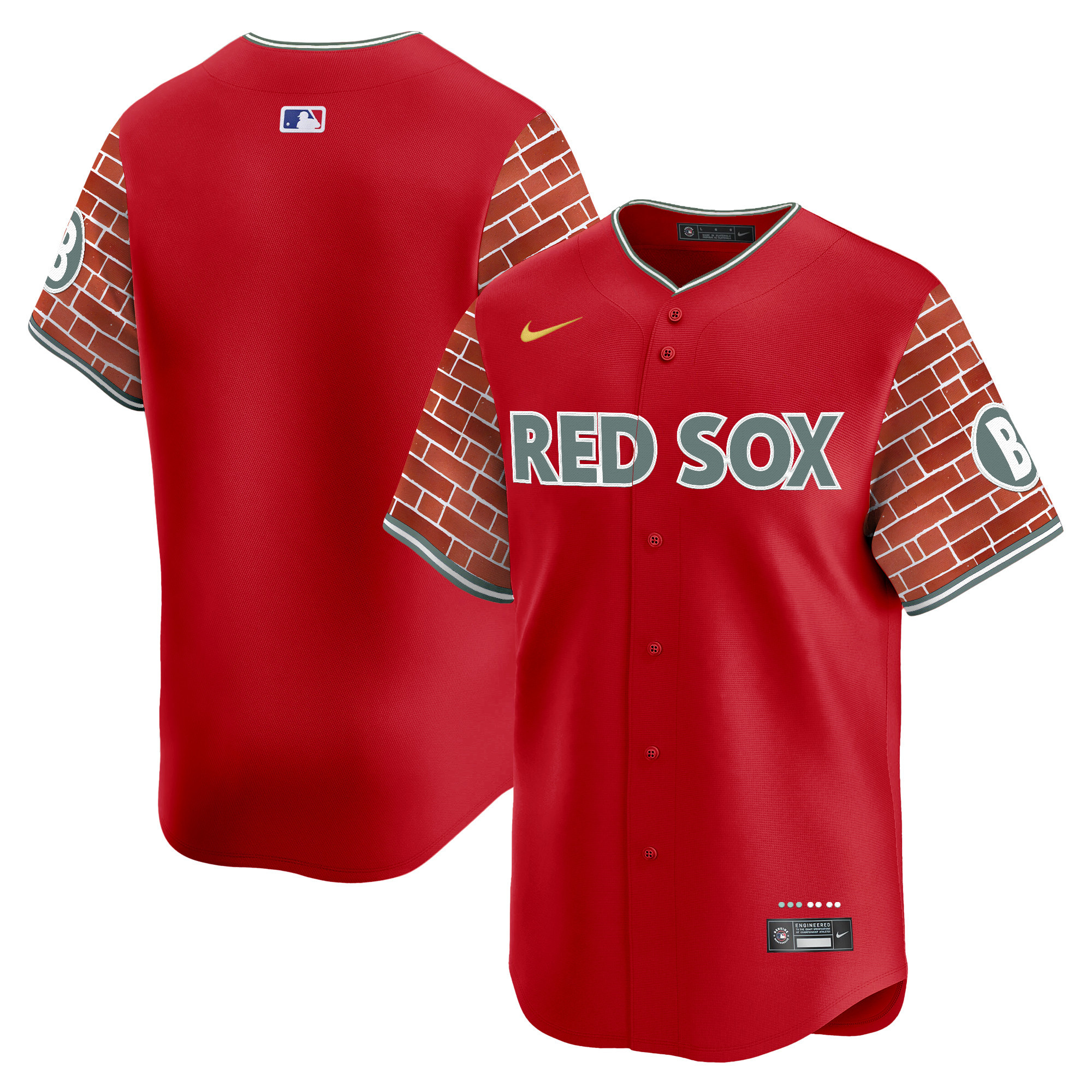 Men's Boston Red Sox 2025 Fenway Red Brick Style Vapor Premier Limited Red Jersey - Stitched