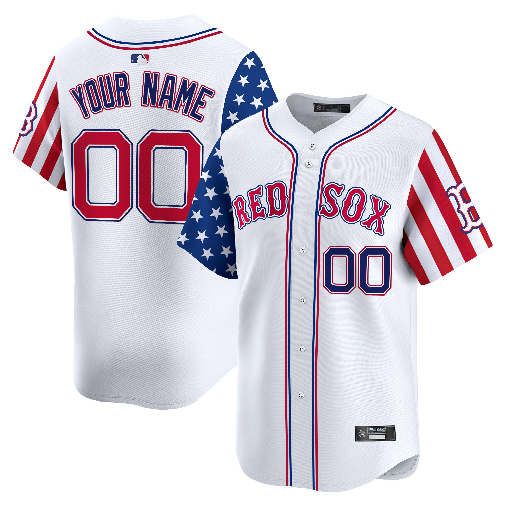 Men's Boston Red Sox 2025 Memorial Day Vapor Premier Limited Custom White Jersey - All Stitched