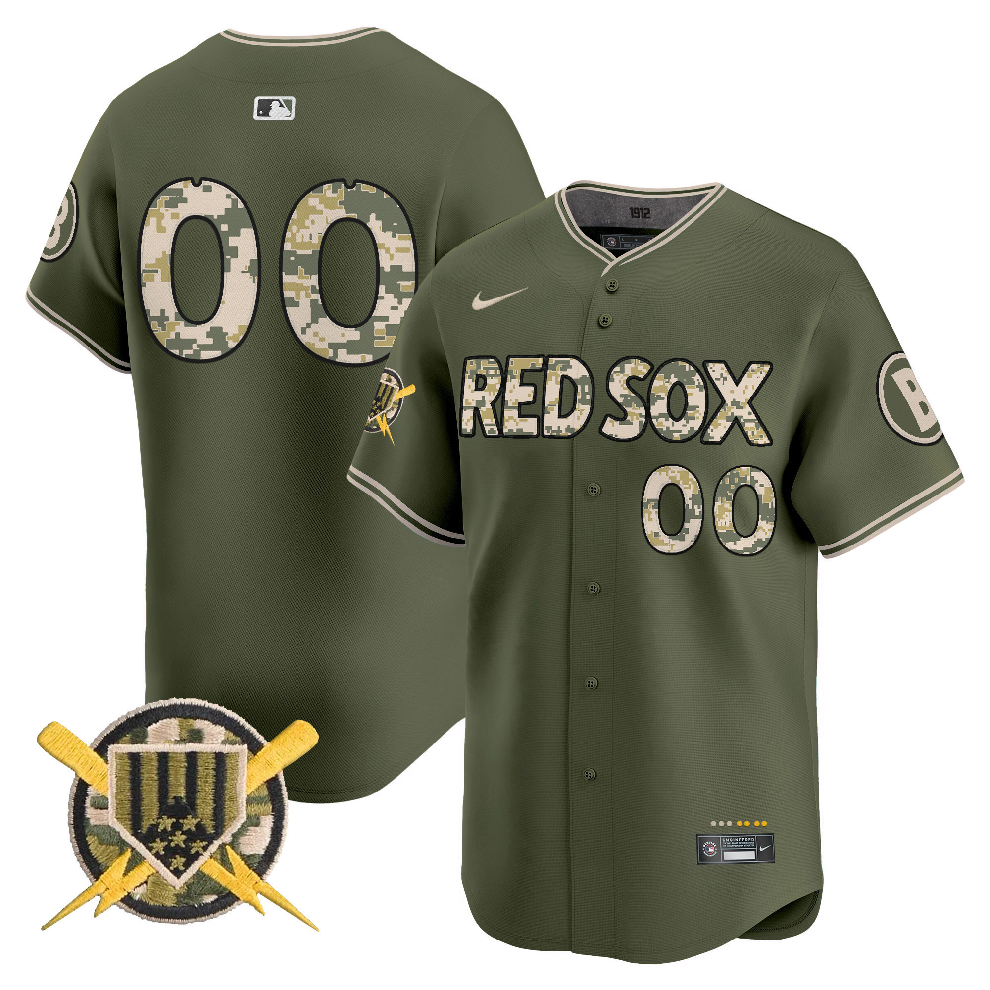 Men's Boston Red Sox Armed Forces Day Vapor Premier Limited Custom Jersey - All Stitched