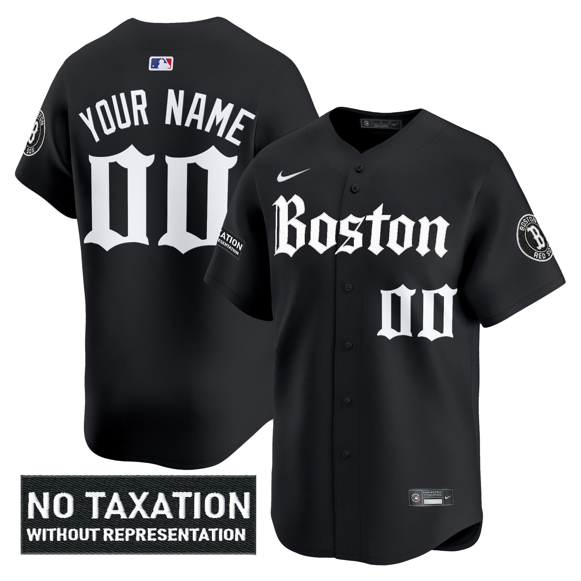 Men's Boston Red Sox Retro Newspaper Edition Vapor Premier Limited Custom Black Jersey - All Stitched