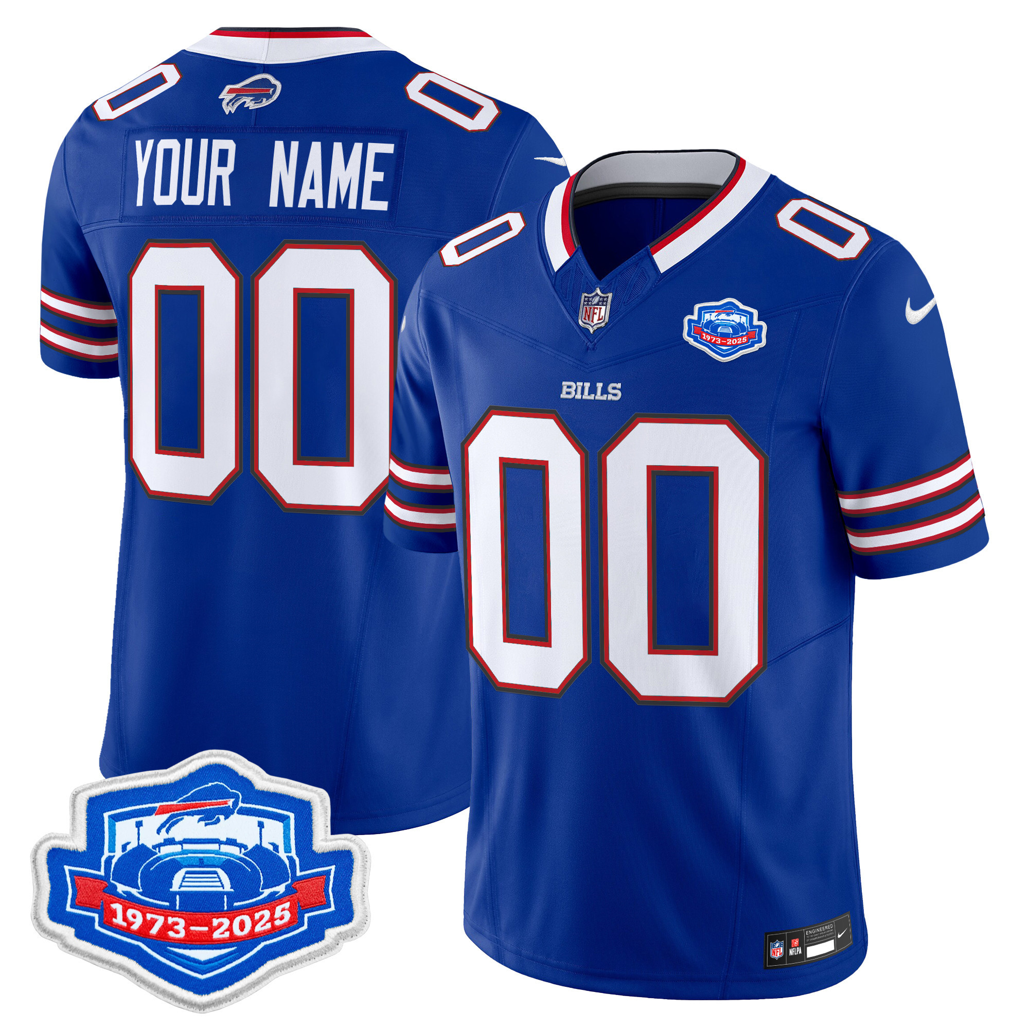 Men's Buffalo Bills 2025 Farewell Season Patch Vapor Limited Custom Royal Jersey - All Stitched