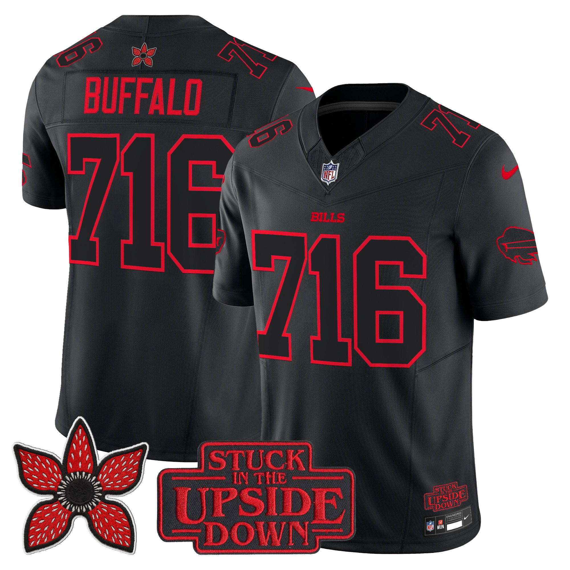 Men's Buffalo Bills Stranger Things Edition Vapor Limited Buffalo 716 Jersey - All Stitched