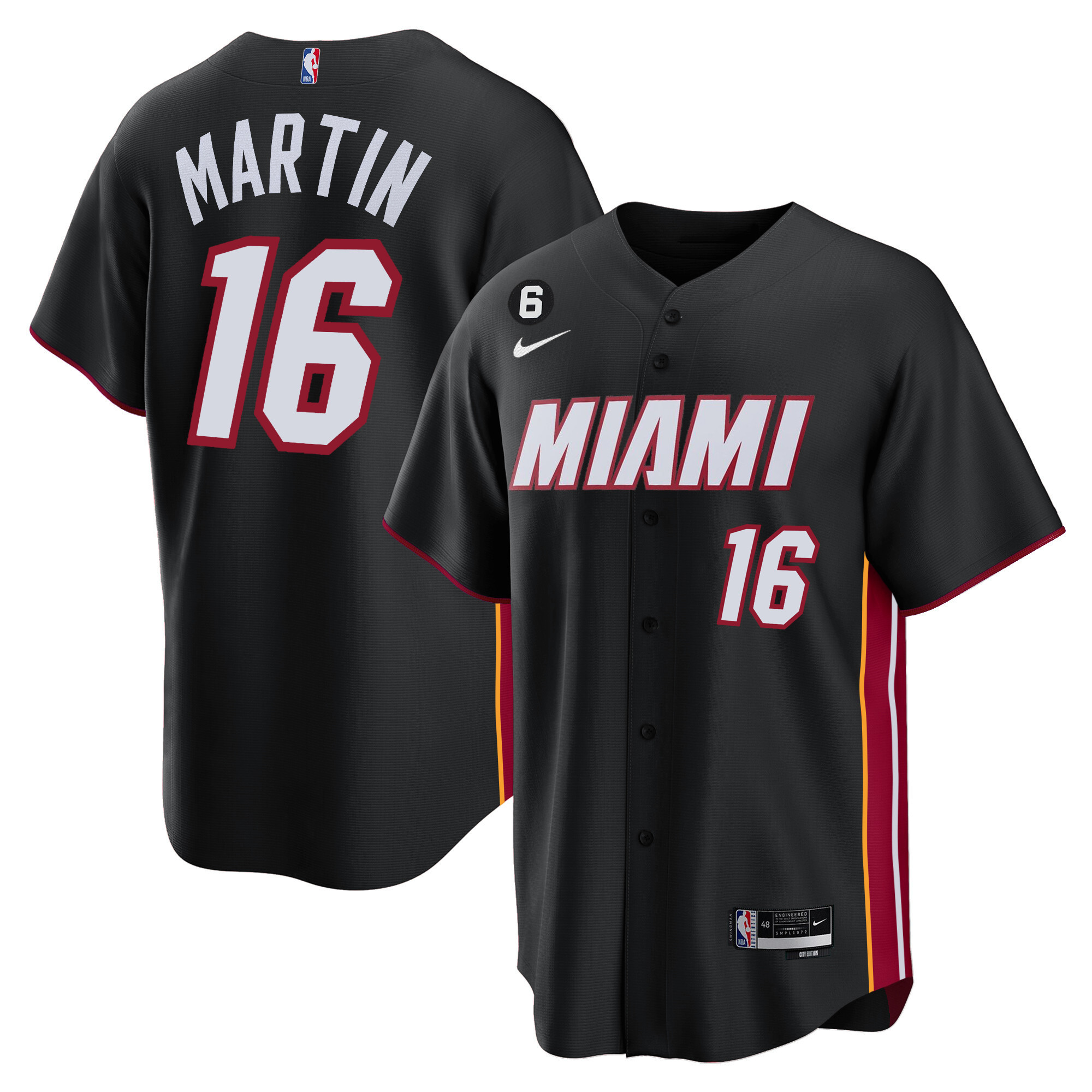 Men's Caleb Martin Miami Heat Baseball Jersey - All Stitched