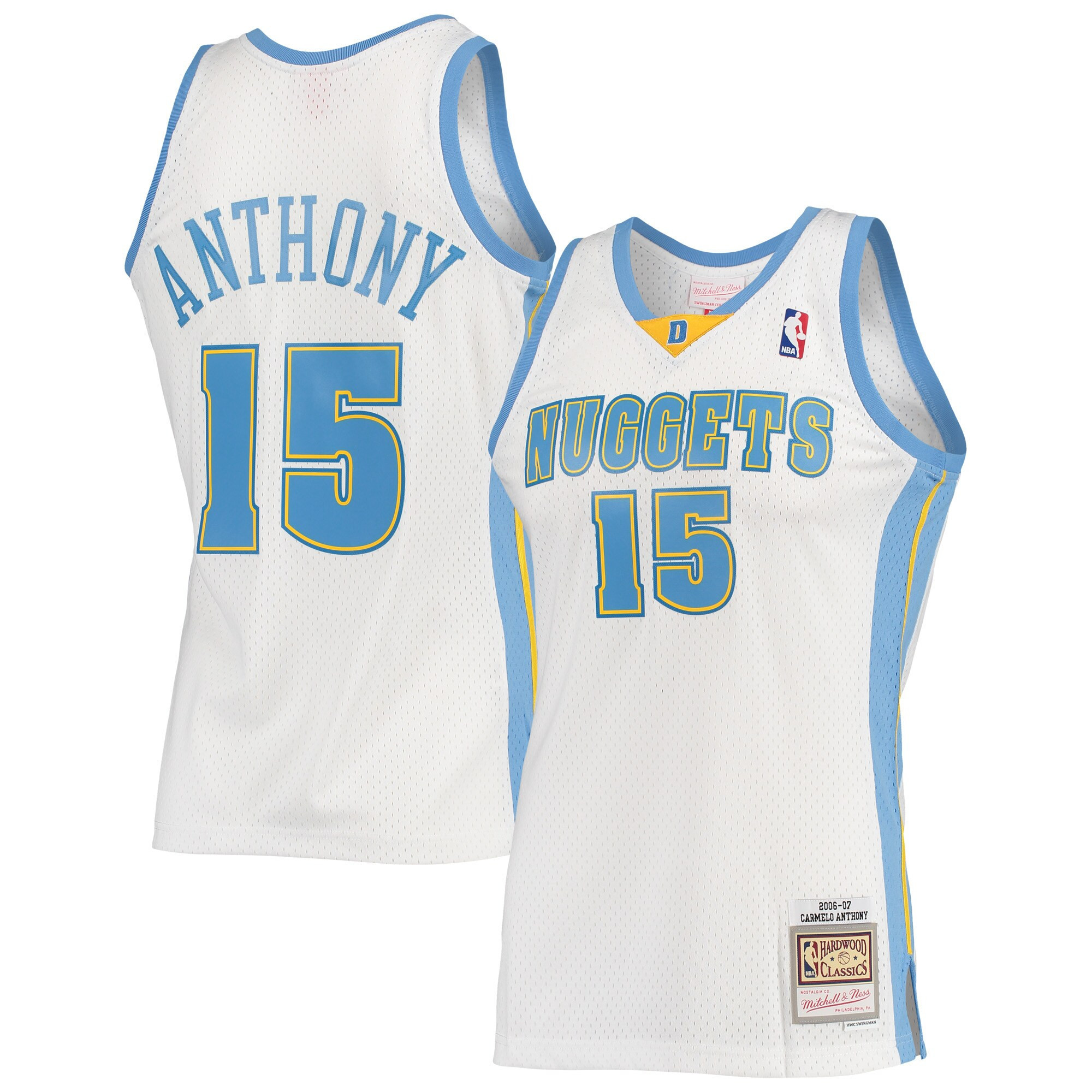 Men's Carmelo Anthony Denver Nuggets White Jersey Collection Ãƒâ€šÃ¢â‚¬â€œ All Stitched