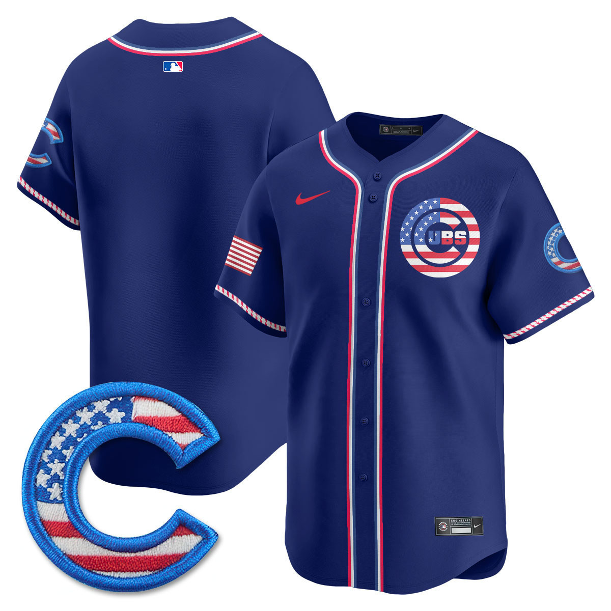 Men's Chicago Cubs 2025 Fourth of July Vapor Premier Limited Royal Jersey - All Stitched