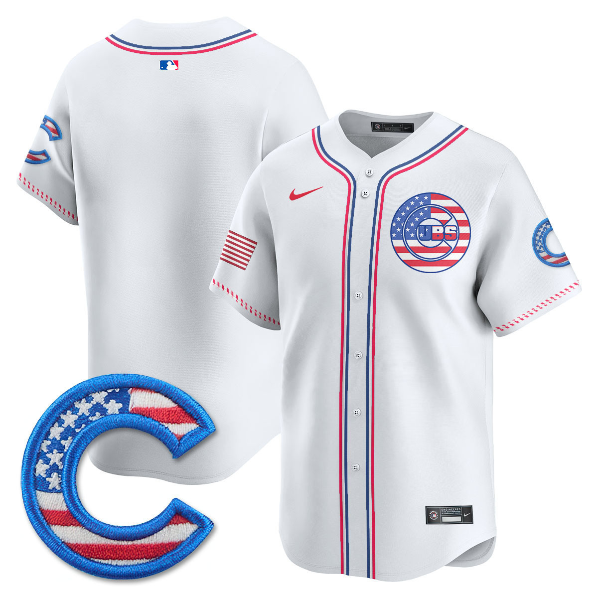 Men's Chicago Cubs 2025 Fourth of July Vapor Premier Limited White Jersey - All Stitched