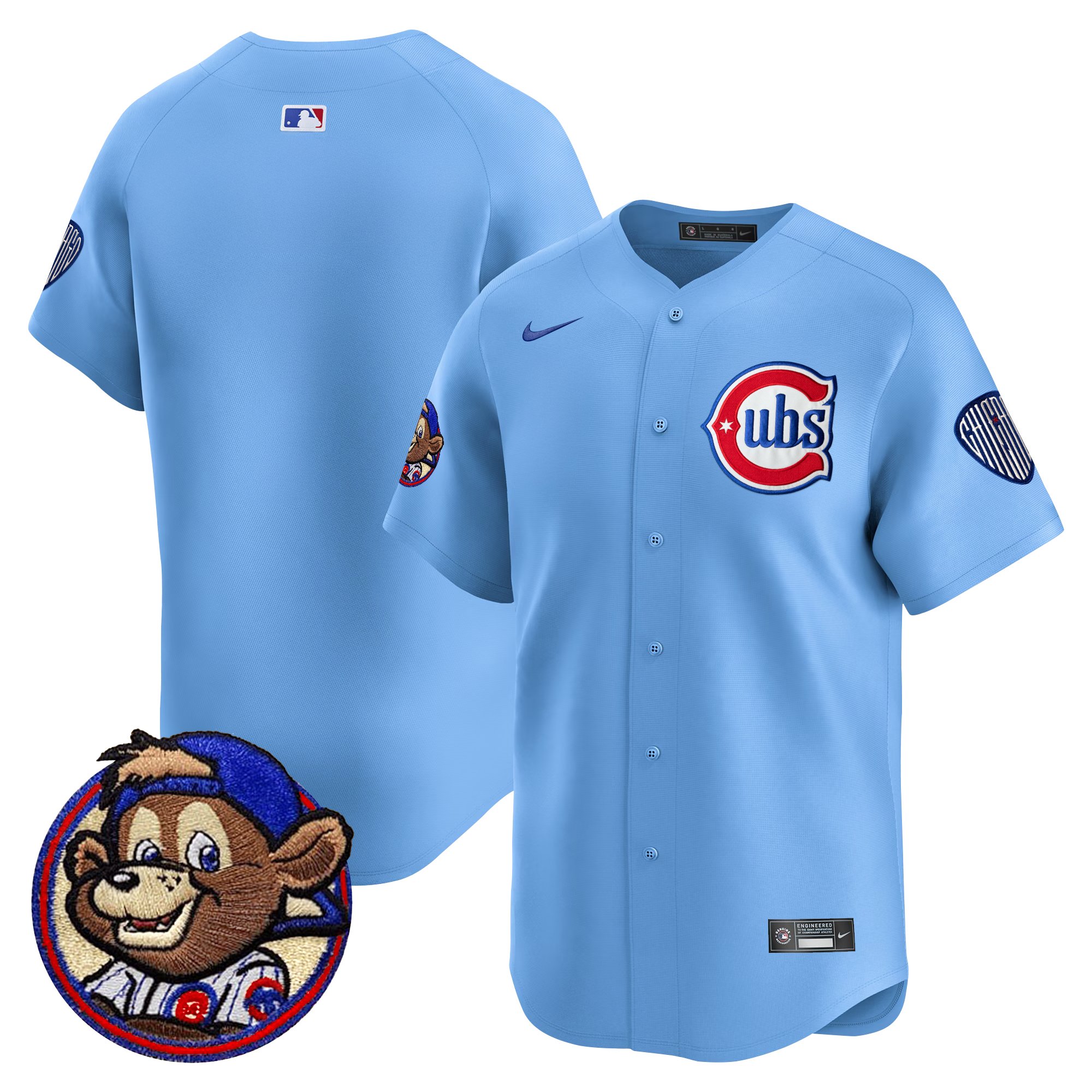 Men's Chicago Cubs Clark Patch Vapor Premier Limited Blue Jersey - All Stitched