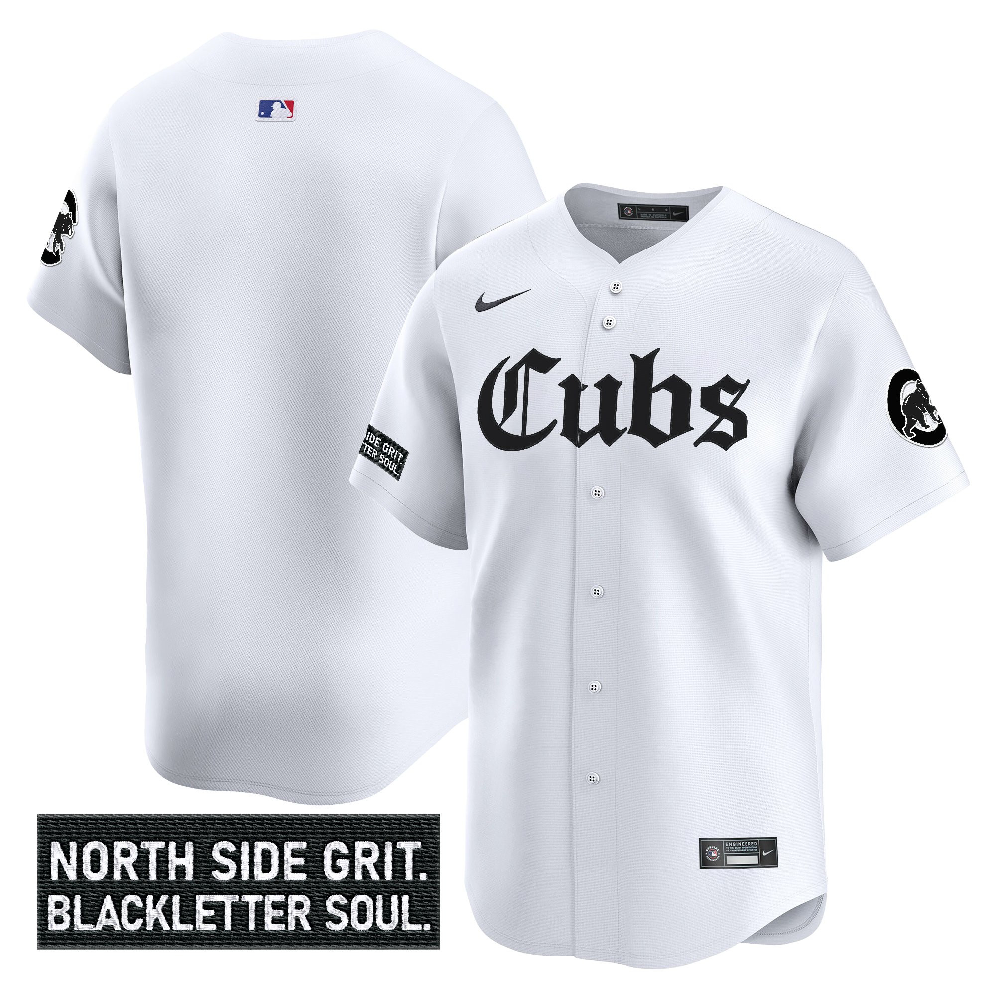 Men's Chicago Cubs 'Gothic North Side Edition Vapor Premier Limited White Jersey - All Stitched