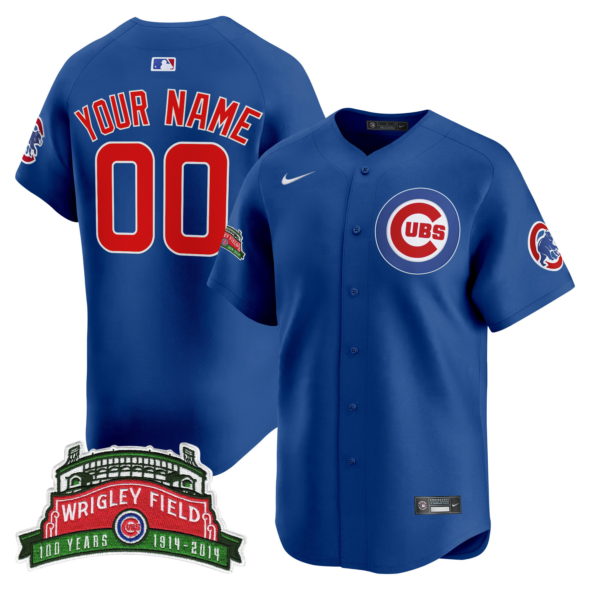 Men's Chicago Cubs Wrigley Field Style Vapor Premier Limited Custom Royal Jersey - All Stitched
