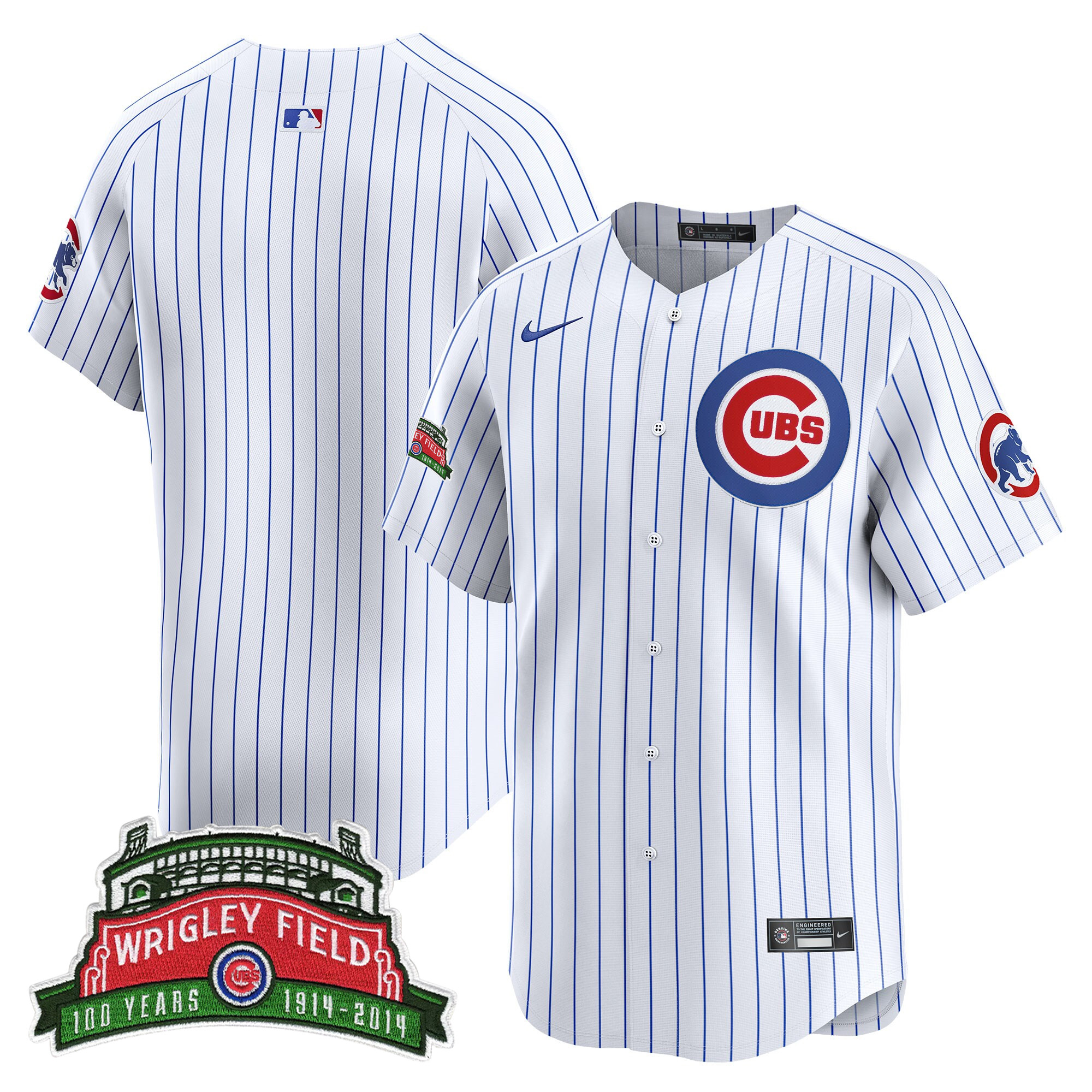 Men's Chicago Cubs Wrigley Field Style Vapor Premier Limited Pinstripe Jersey - All Stitched