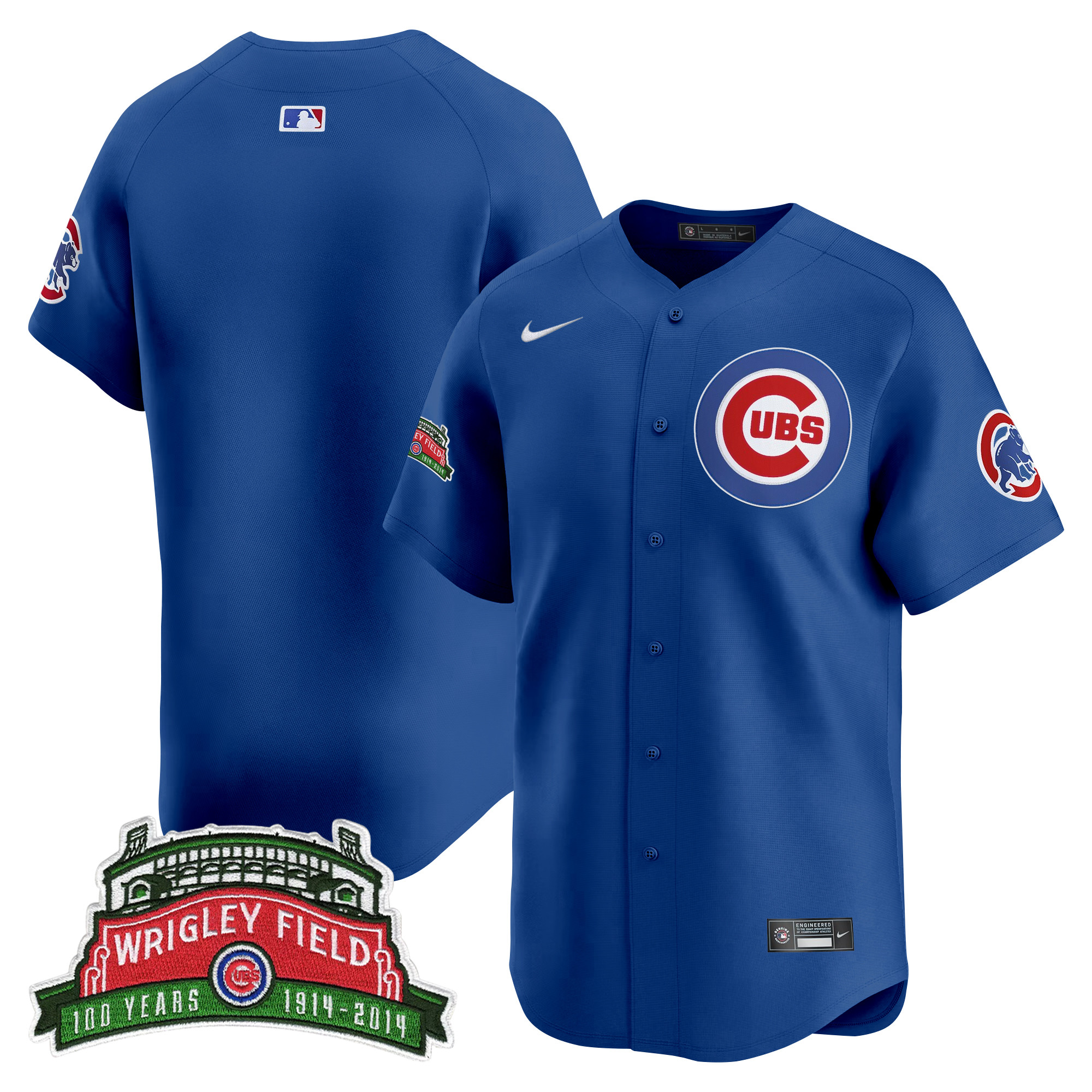 Men's Chicago Cubs Wrigley Field Style Vapor Premier Limited Royal Jersey - All Stitched