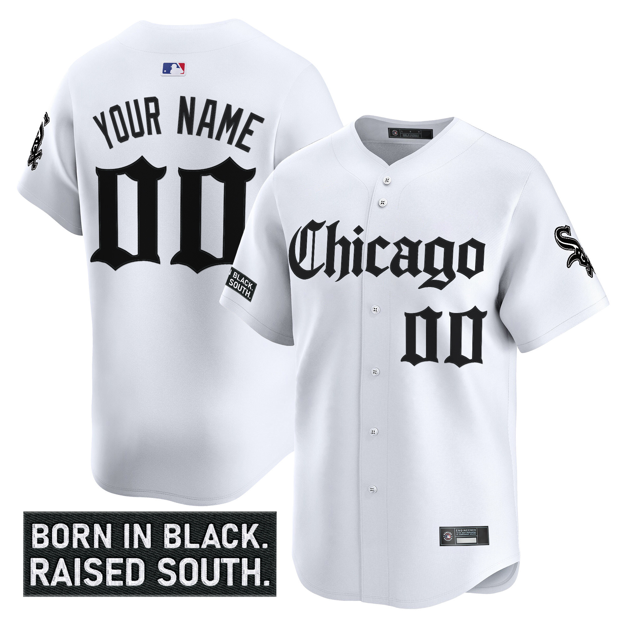 Men's Chicago White Sox Gothic South Side Edition Vapor Premier Limited Custom White Jersey - All Stitched