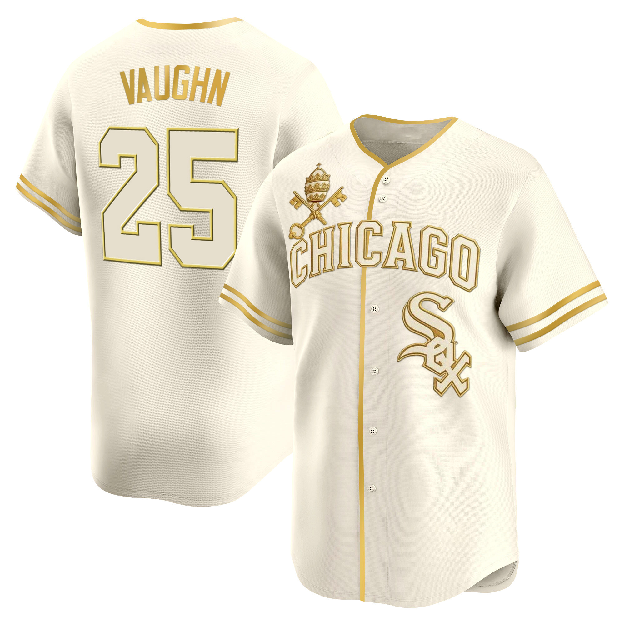 Men's Chicago White Sox 'Pope Leo XIV Vapor Premier Limited Andrew Vaughn Jersey - All Stitched