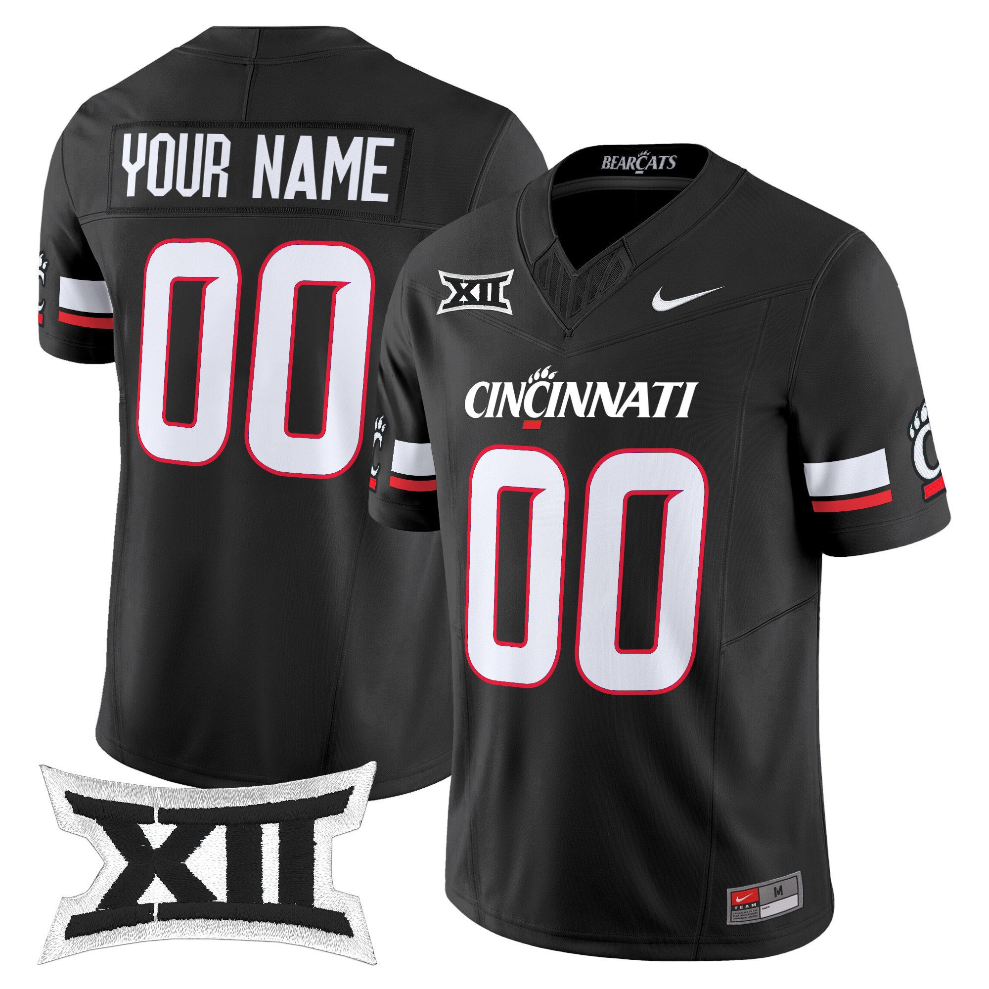 Men's Cincinnati Bearcats 2025 Vapor Limited Custom Black Jersey - All Stitched