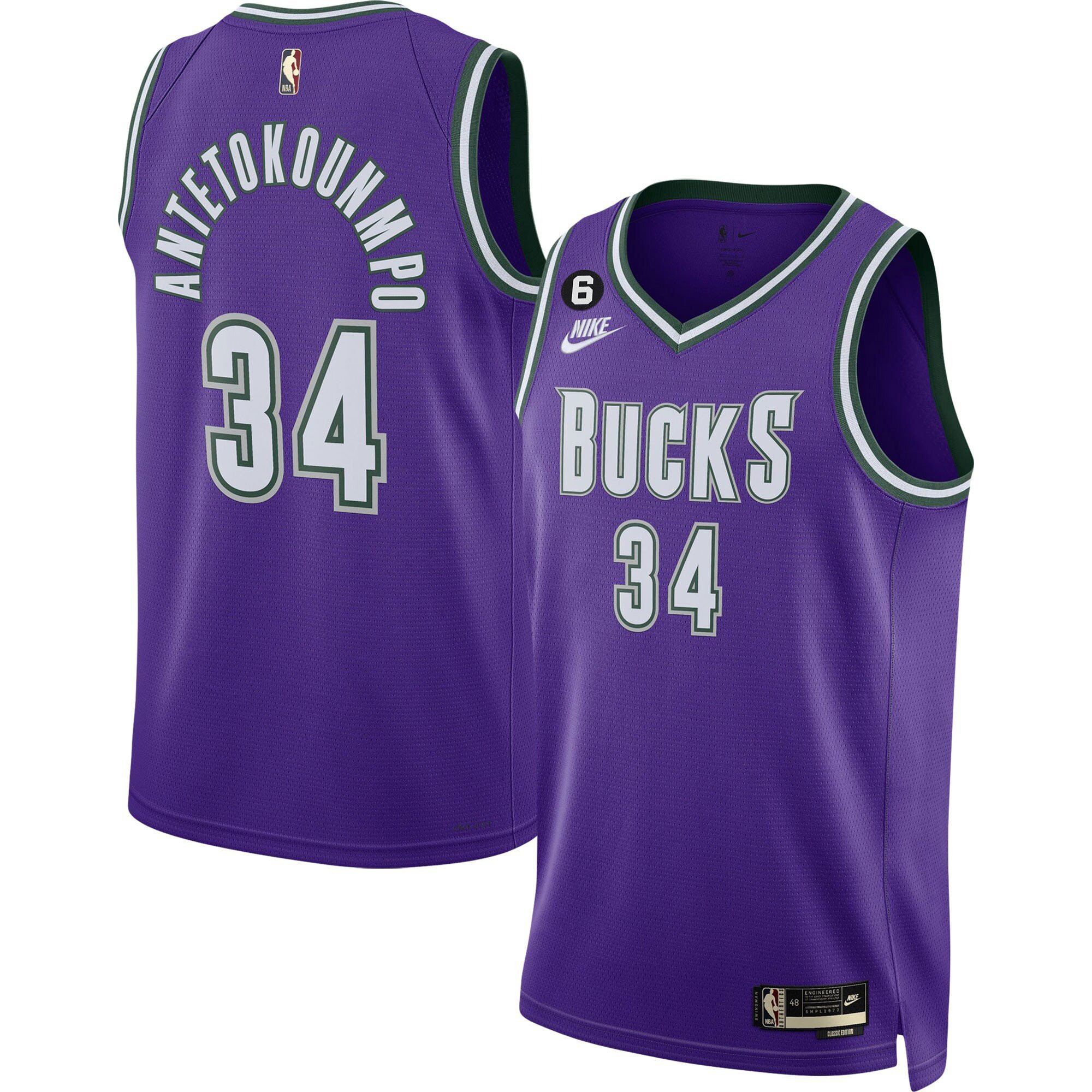 Men's Classic Giannis Antetokounmpo #34 Milwaukee Bucks Collection Jersey - All Stitched