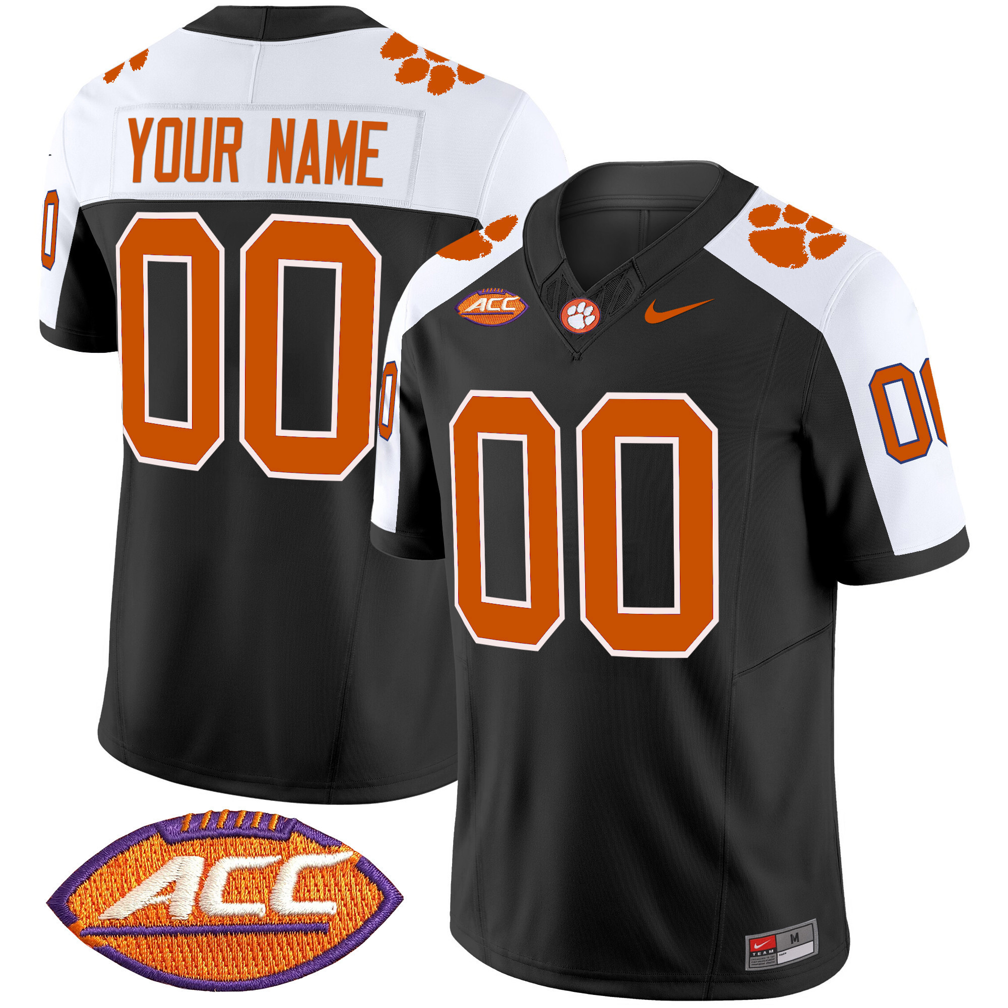 Men's Clemson Tigers 2025 Vapor Limited Custom Black Alternate Jersey - All Stitched