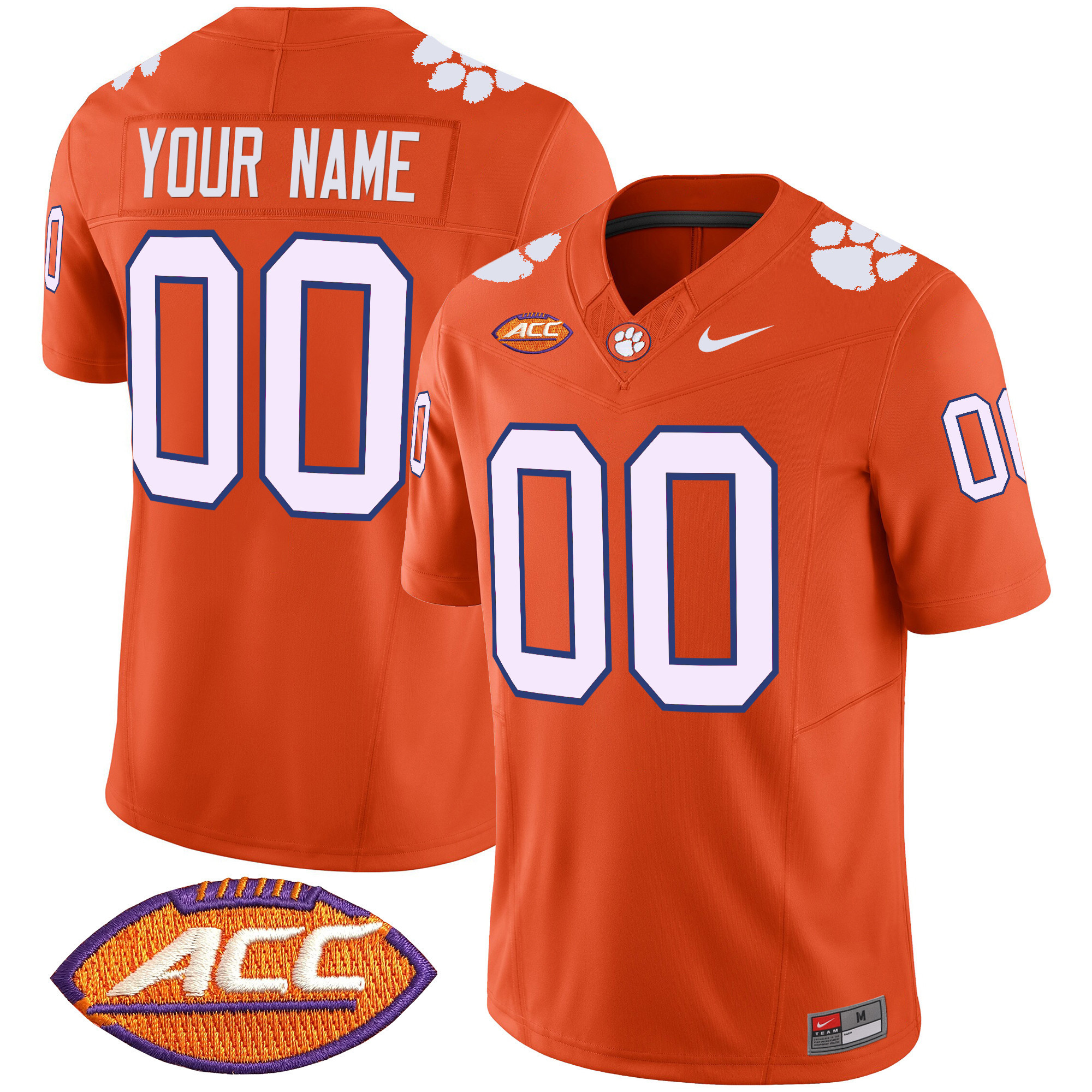 Men's Clemson Tigers 2025 Vapor Limited Custom Orange Jersey - All Stitched