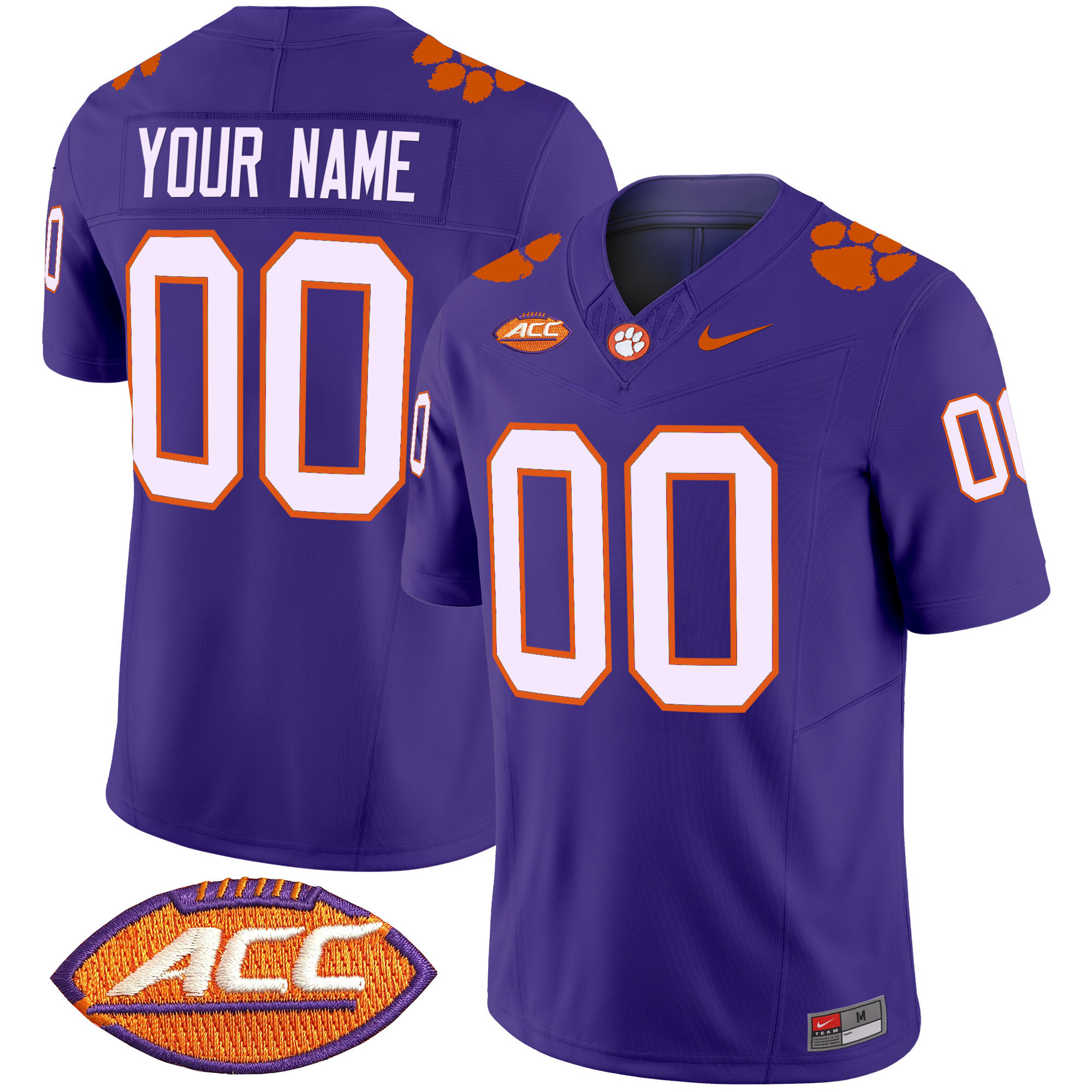 Men's Clemson Tigers 2025 Vapor Limited Custom Purple Jersey - All Stitched