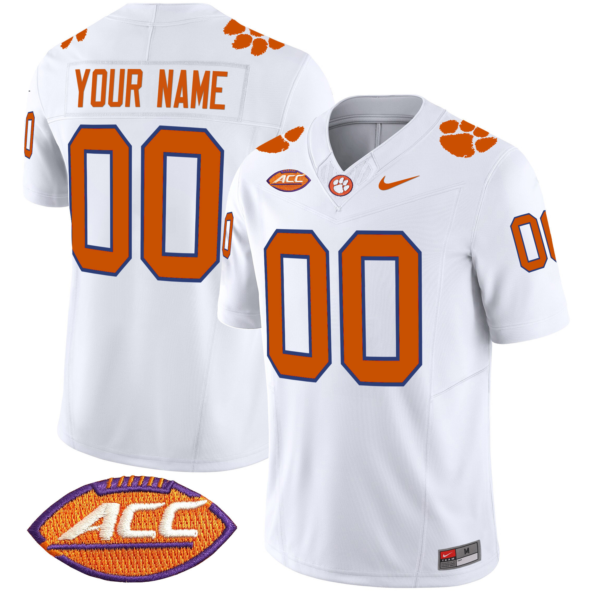 Men's Clemson Tigers 2025 Vapor Limited Custom White Jersey - All Stitched