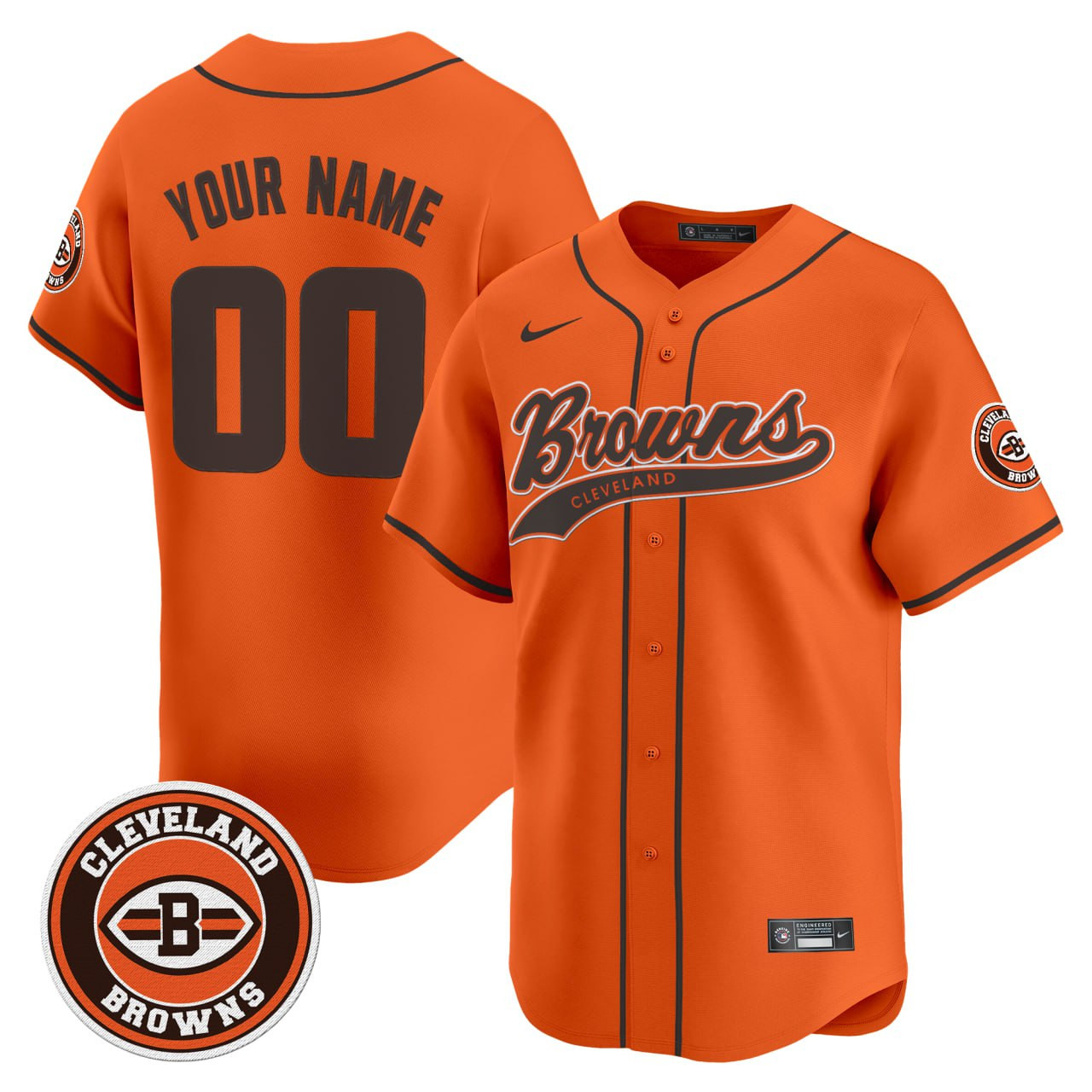 Men's Cleveland Browns 2025 Vapor Premier Limited Custom Orange Jersey - All Stitched
