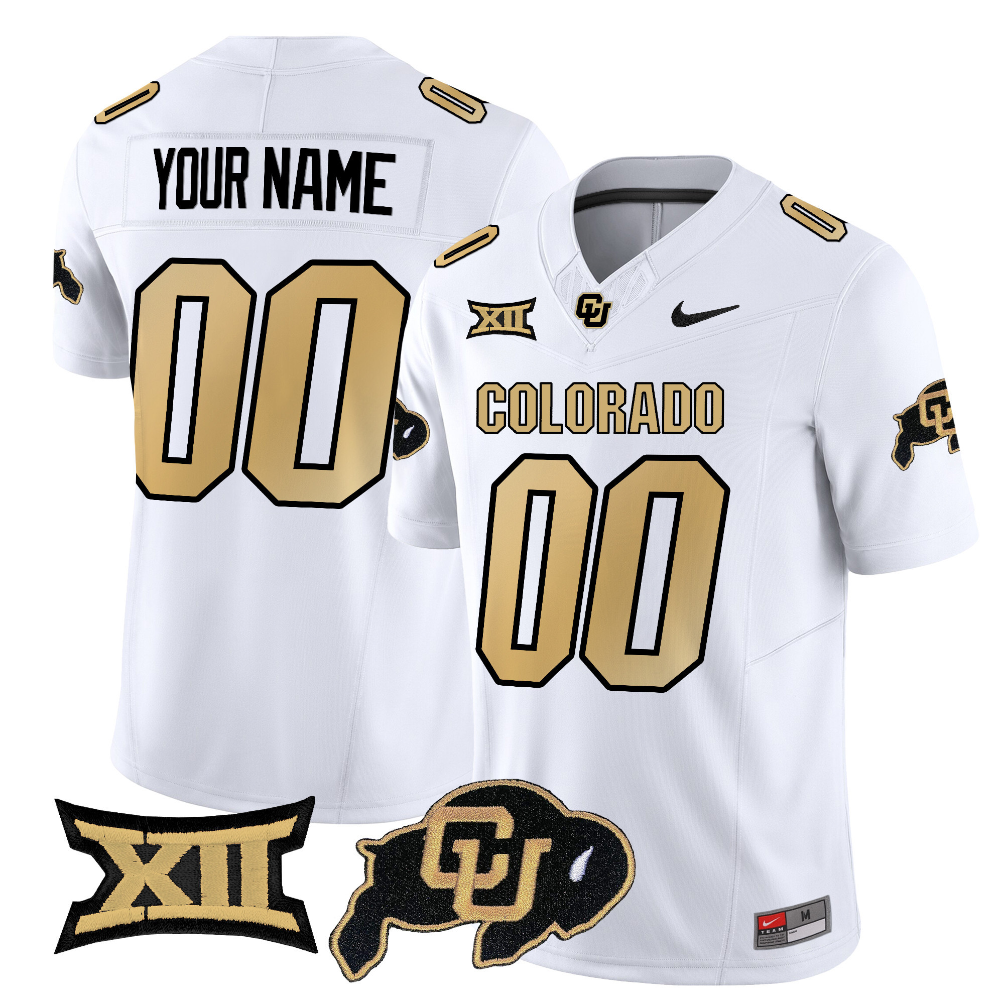 Men's Colorado Buffaloes 2025 Vapor Limited Custom White Jersey - All Stitched