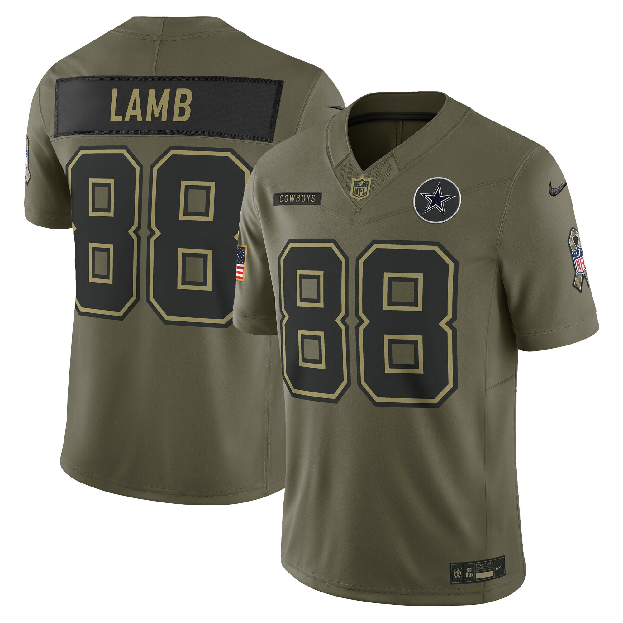 Men's Dallas Cowboys 2025 Salute to Service Vapor Limited CeeDee Lamb Jersey - All Stitched