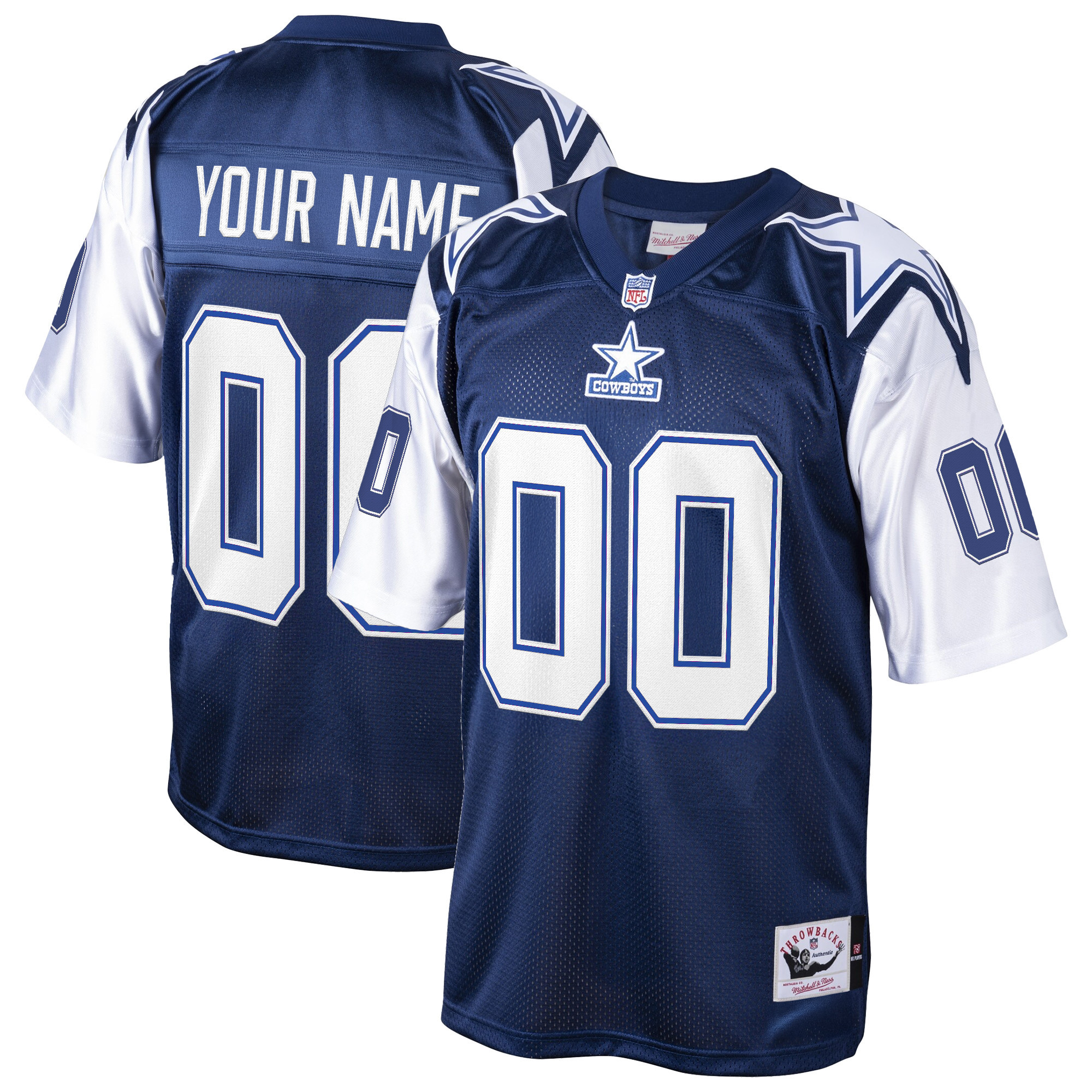 Men's Dallas Cowboys Throwback Player Custom Navy Jersey - All Stitched