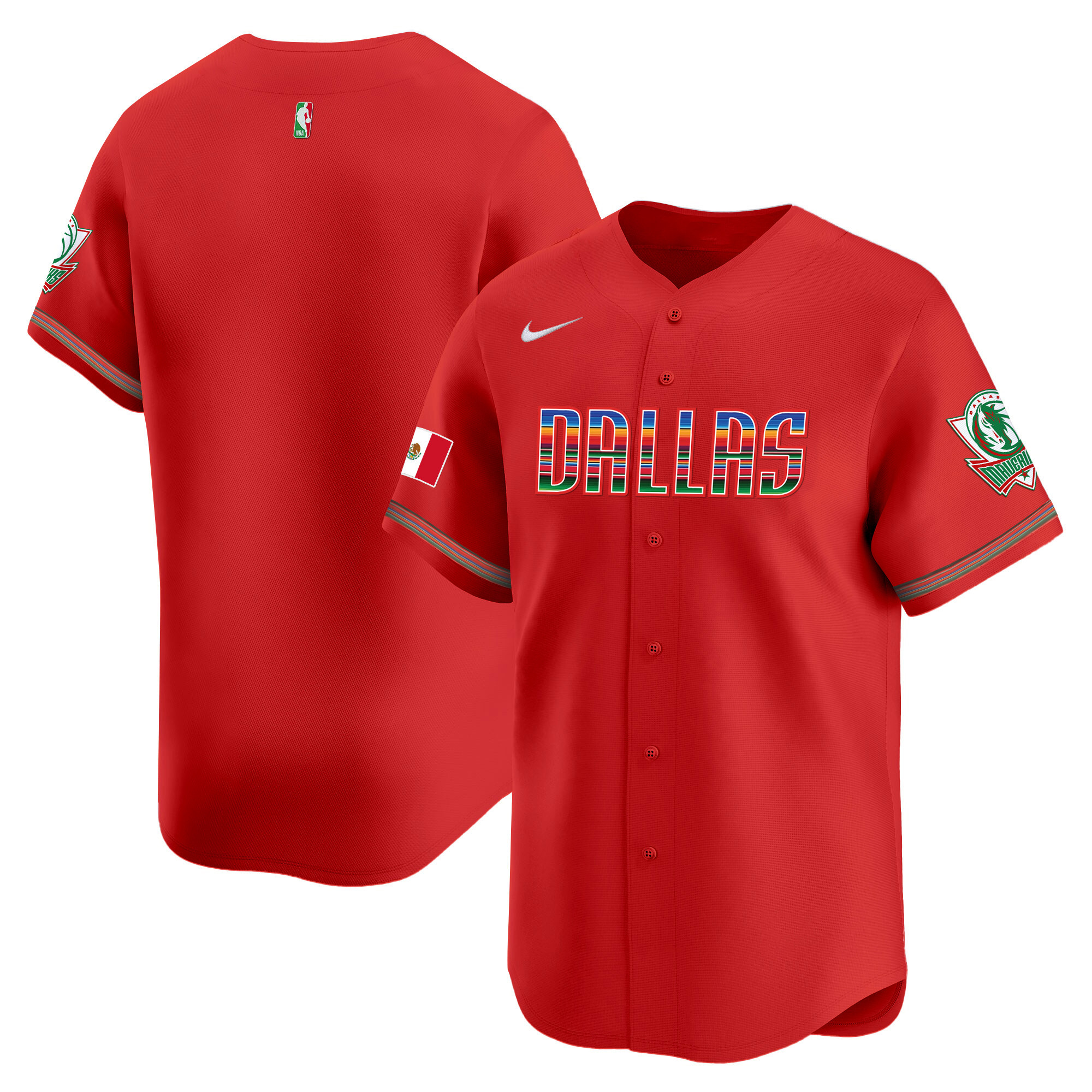 Men's Dallas Mavericks Mexico Vapor Baseball Red Jersey - All Stitched