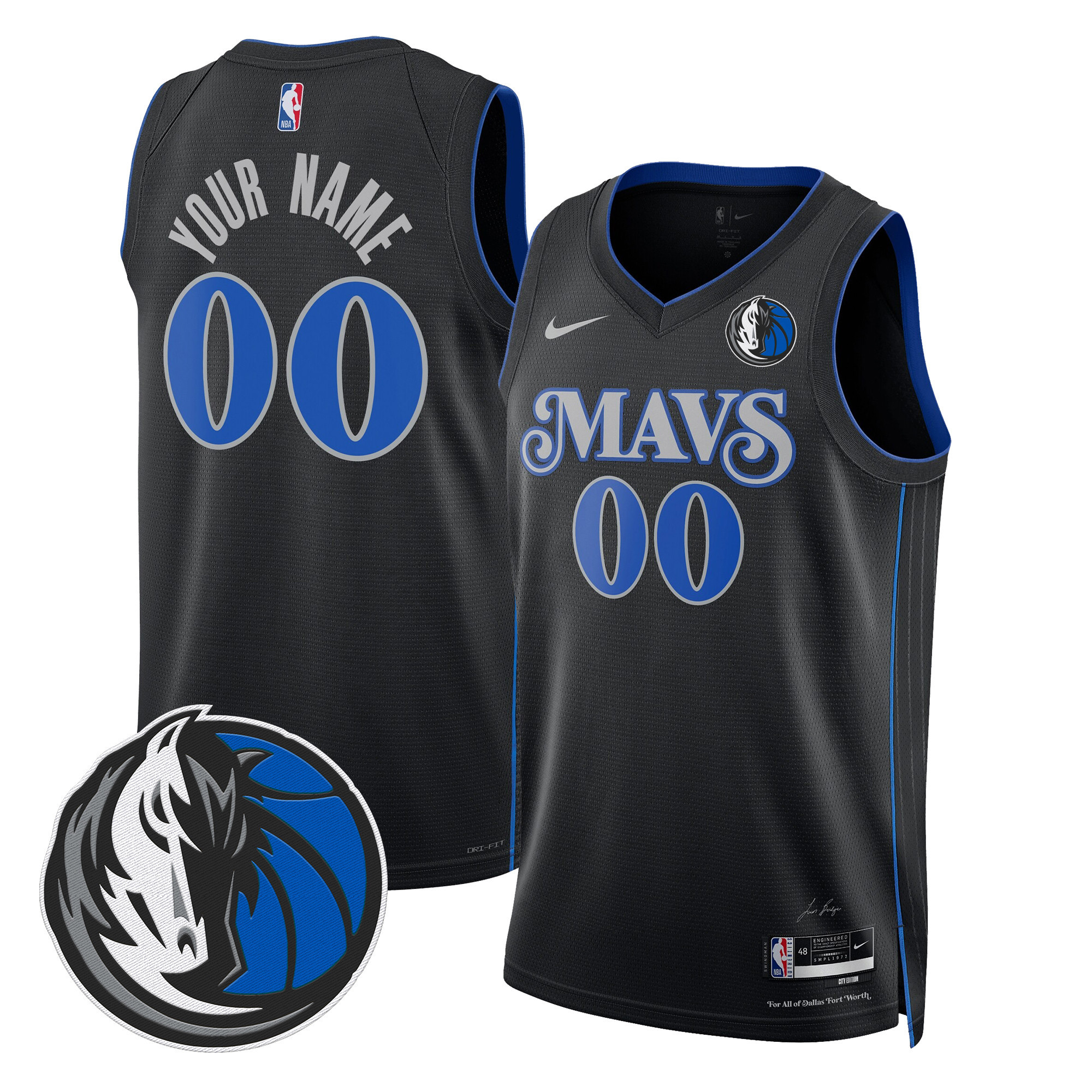 Men's Dallas Mavericks Swingman Custom 23/24 City Jersey V2 - All Stitched