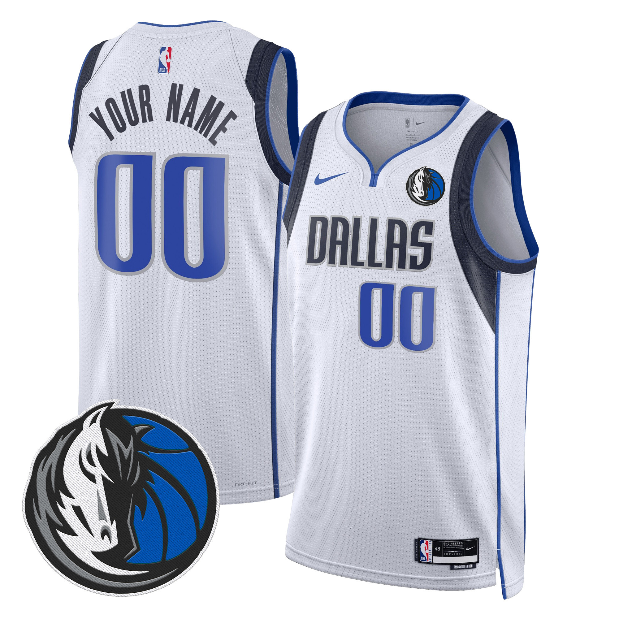 Men's Dallas Mavericks Swingman Custom Association Jersey V2 - All Stitched