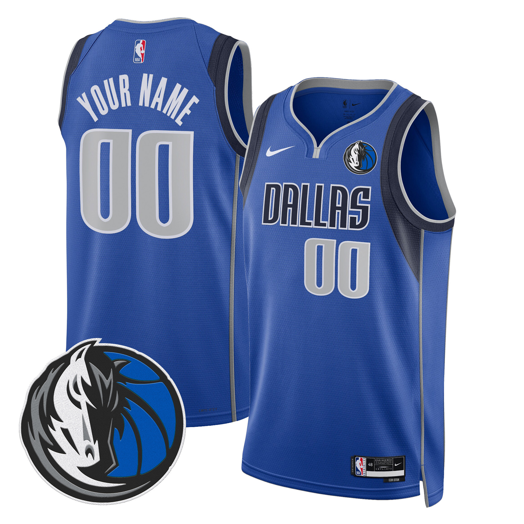 Men's Dallas Mavericks Swingman Custom Icon Jersey V2 - All Stitched