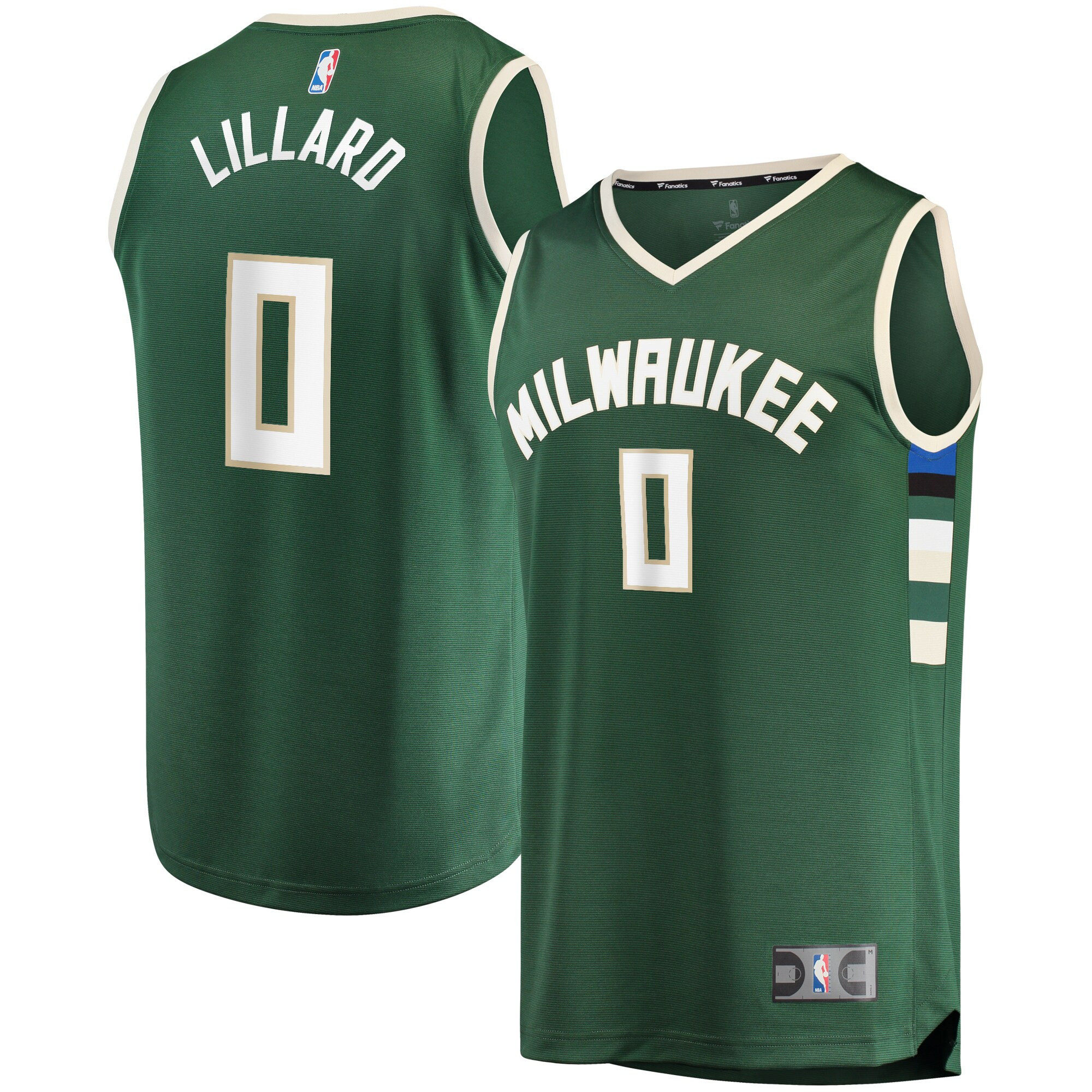 Men's Damian Lillard Milwaukee Bucks Green Jersey - All Stitched