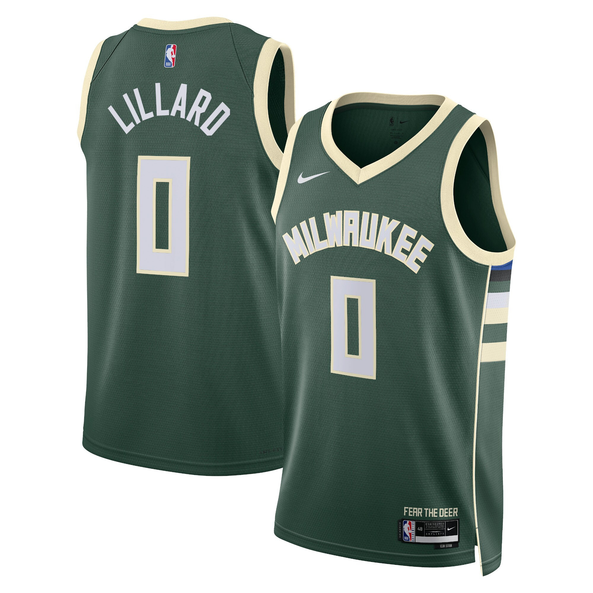 Men's Damian Lillard Milwaukee Bucks Icon Swingman Jersey - All Stitched