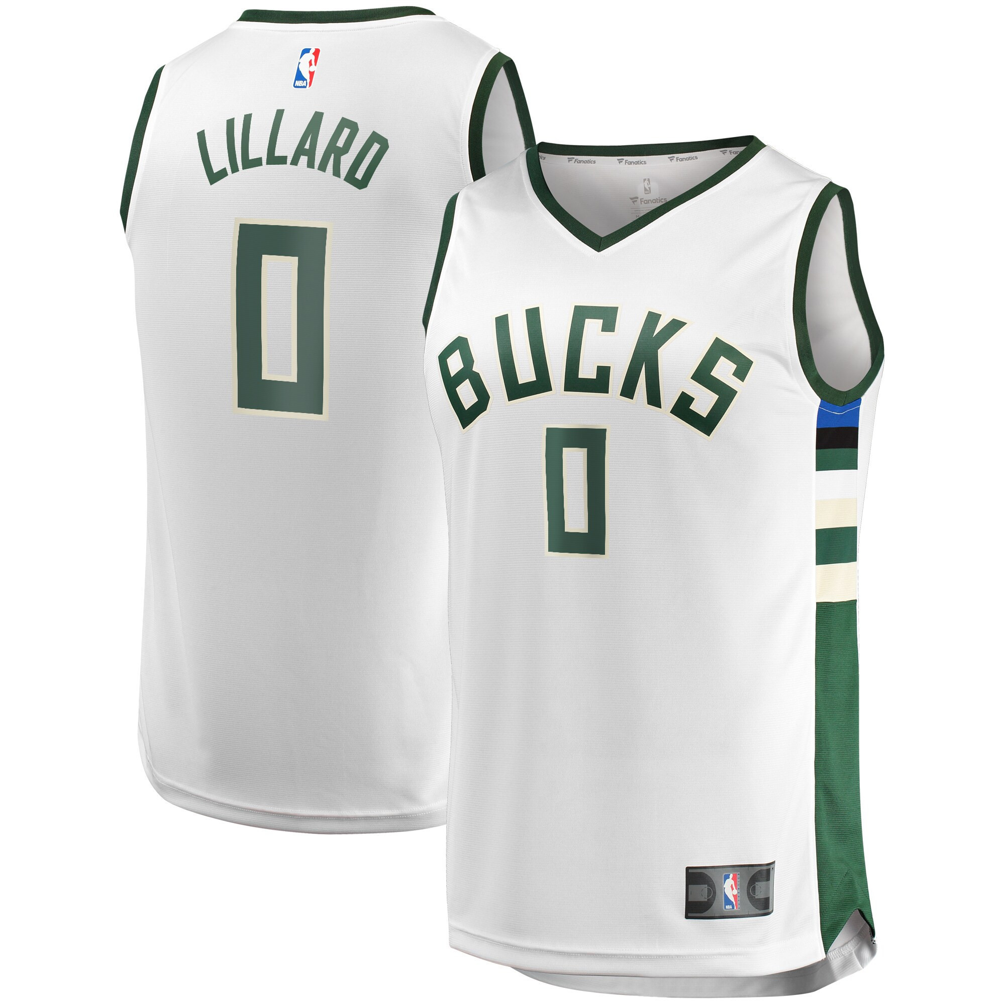 Men's Damian Lillard Milwaukee Bucks White Jersey - All Stitched