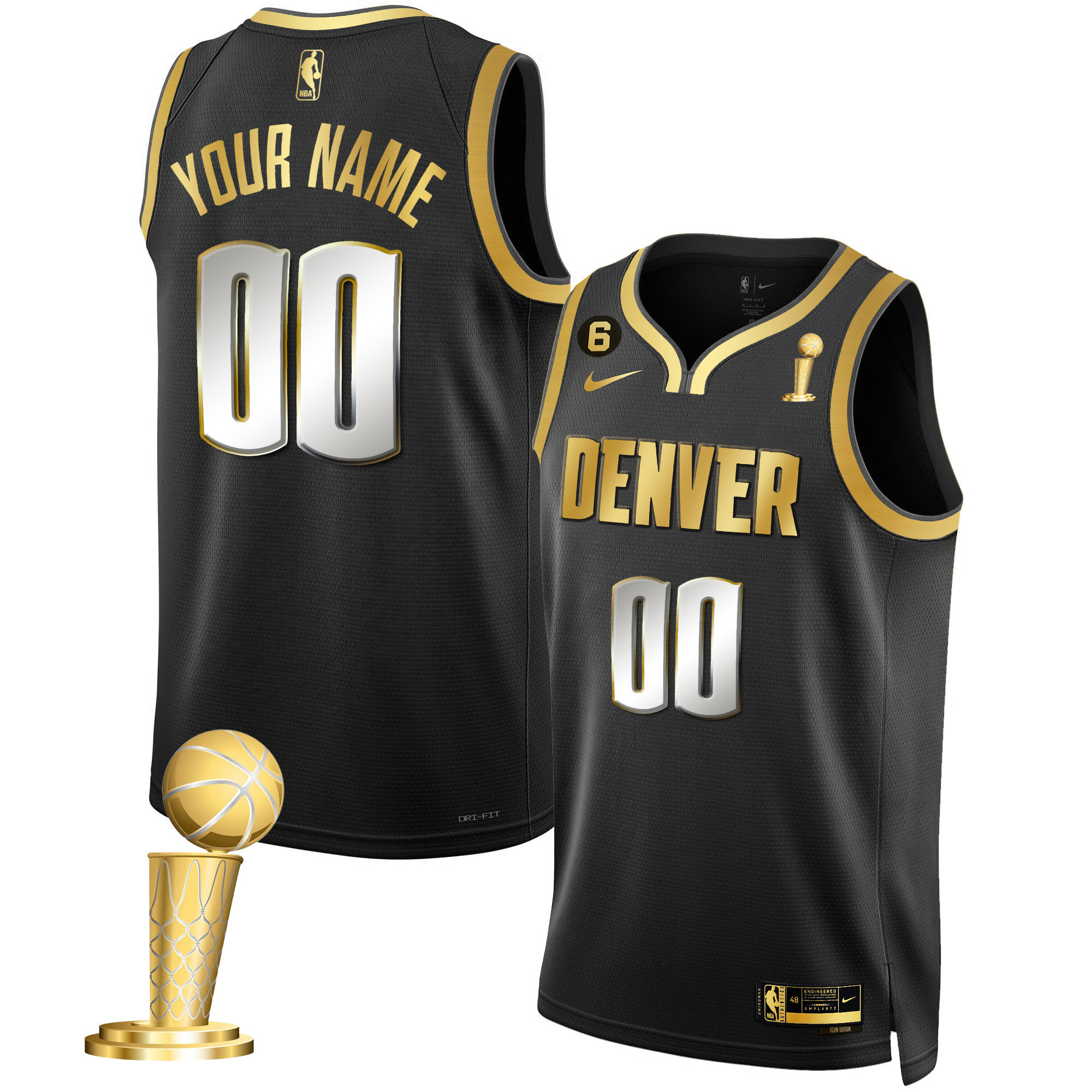 Men's Denver Nuggets 2023 Champions Custom Black Limited Jersey Collection - All Stitched