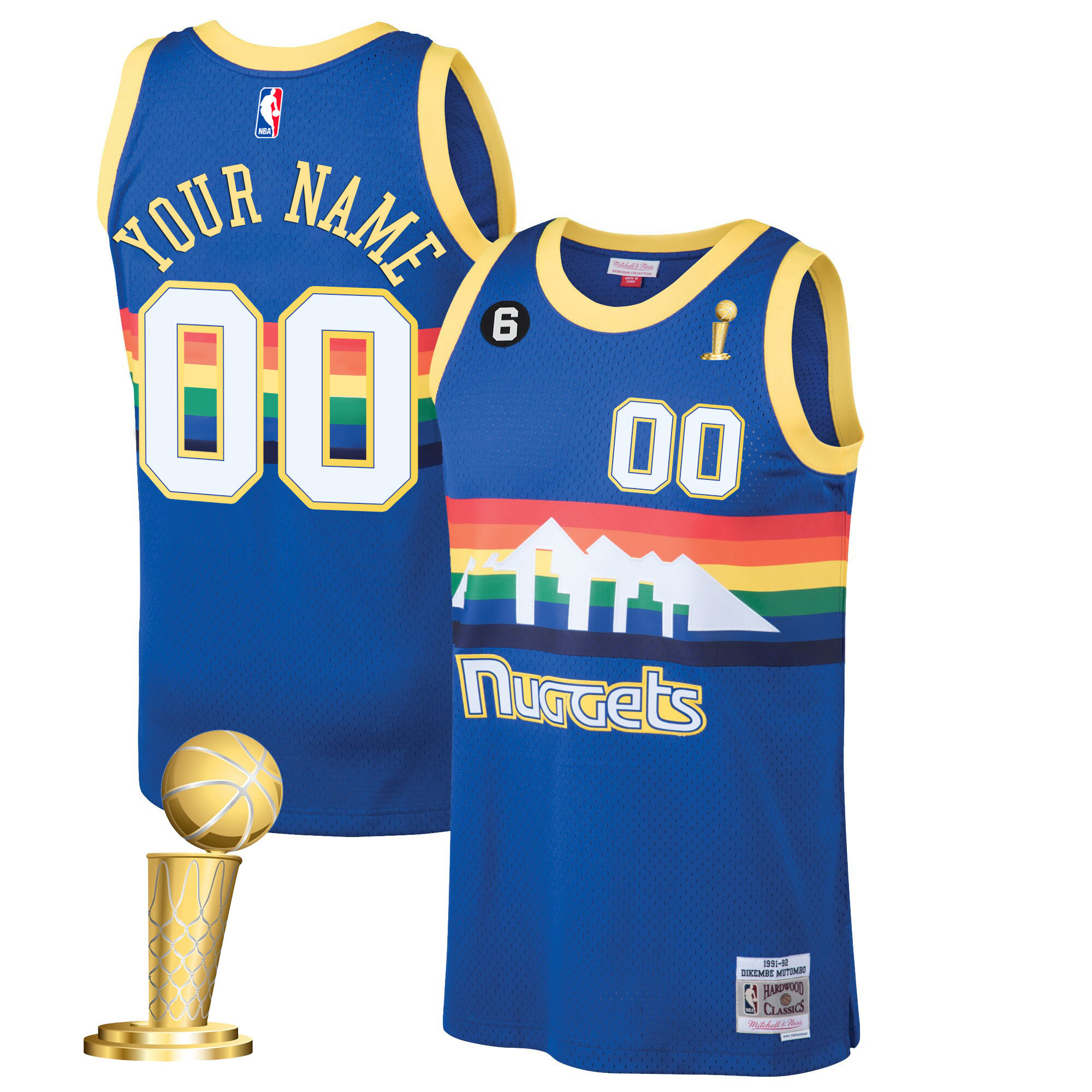 Men's Denver Nuggets 2023 Champions Custom Blue Classic Jersey Collection - All Stitched