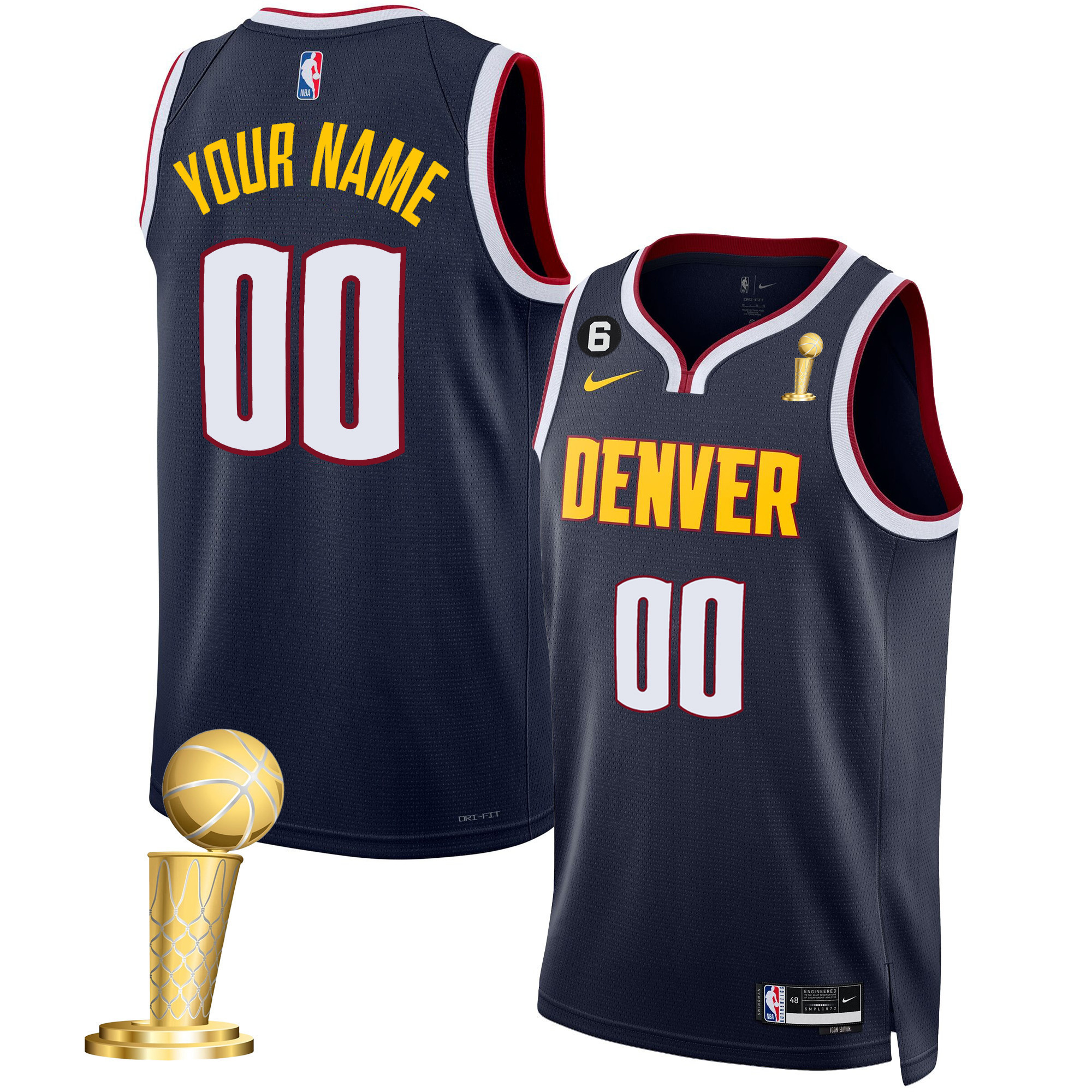 Men's Denver Nuggets 2023 Champions Custom Icon Jersey Collection - All Stitched