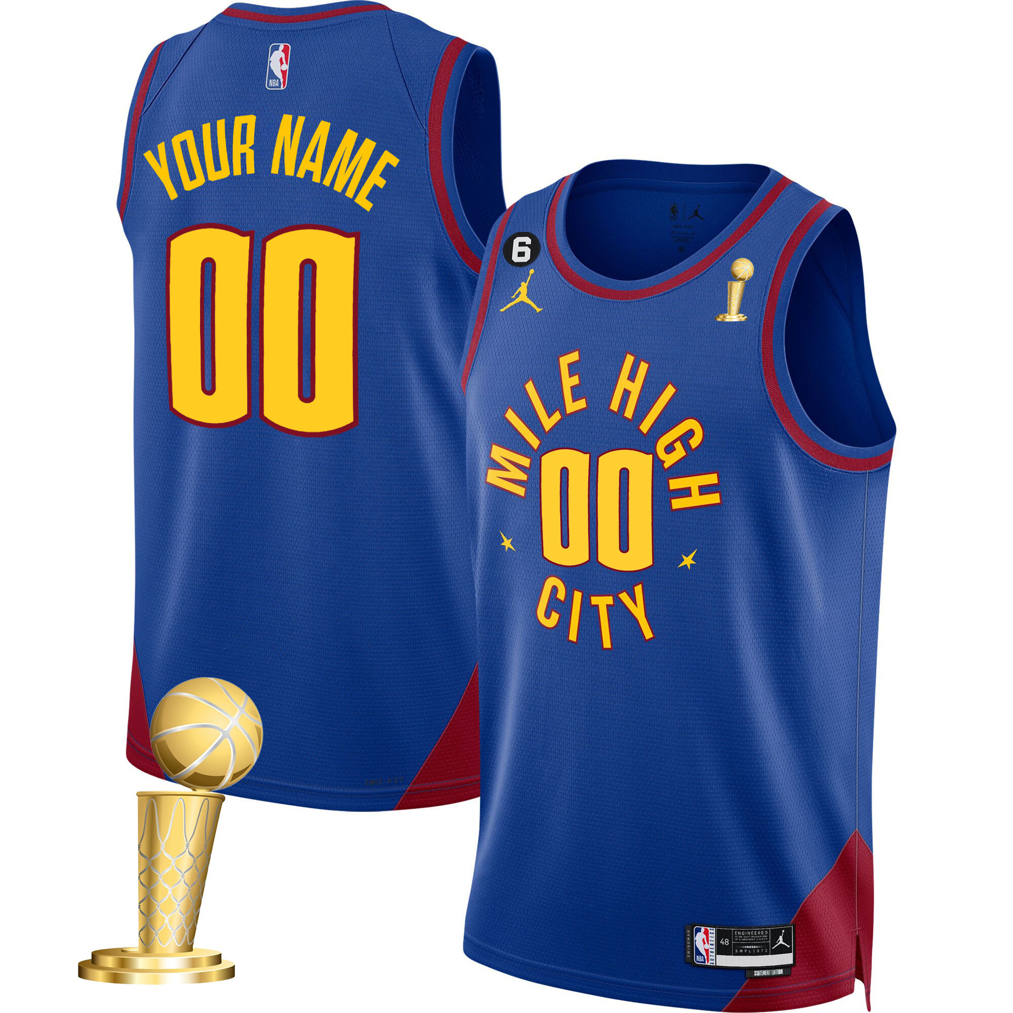 Men's Denver Nuggets 2023 Champions Custom Statement Jersey Collection - All Stitched