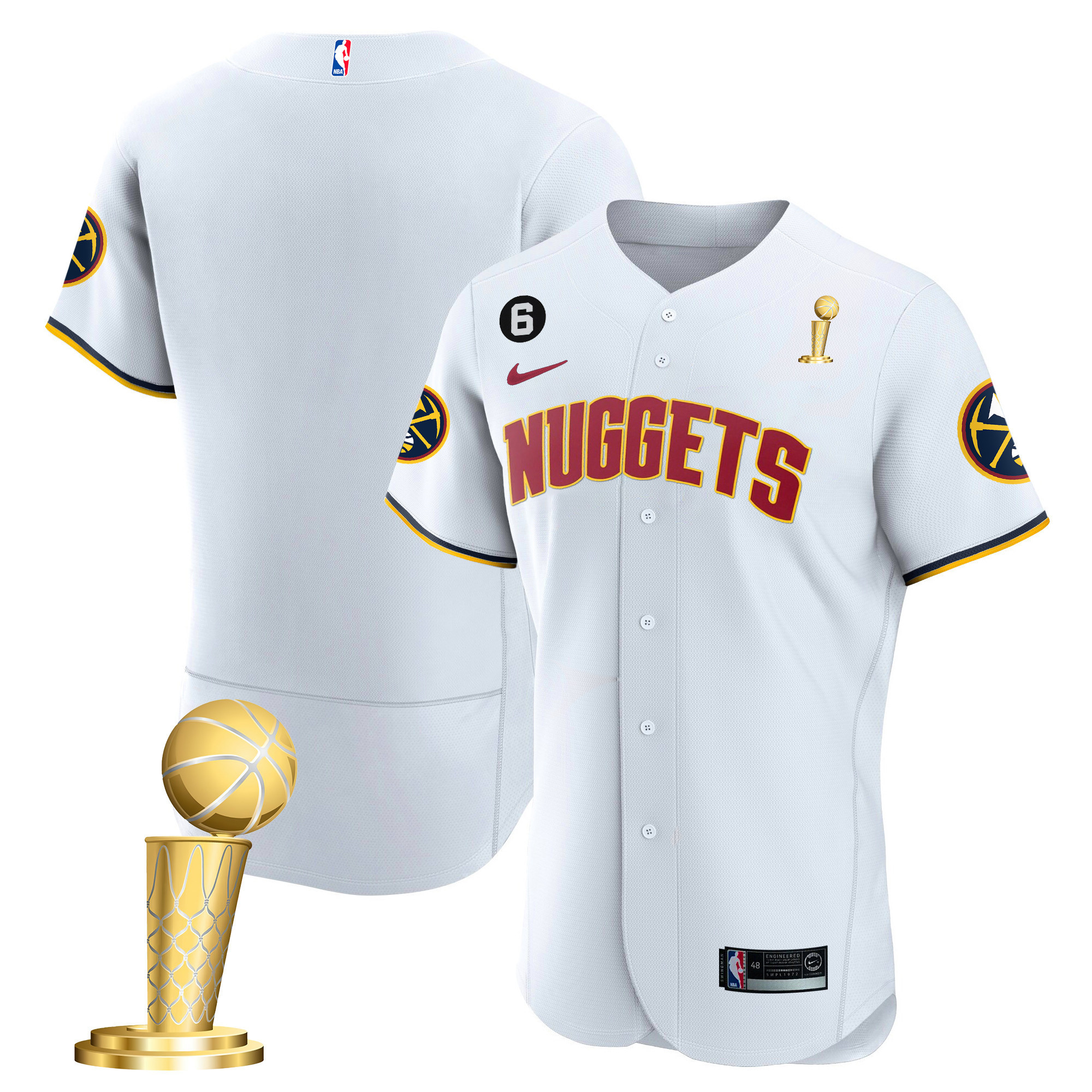 Men's Denver Nuggets 2023 Champions Flex Base Association Jersey - All Stitched